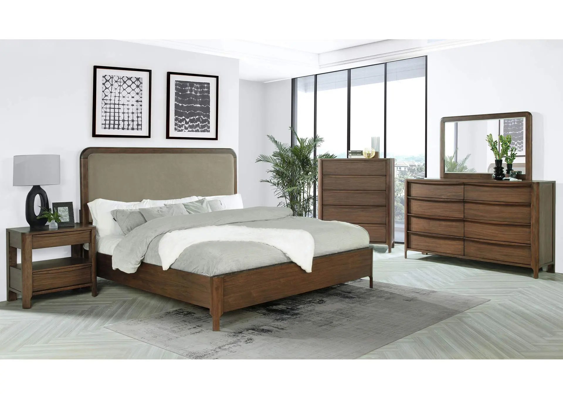 Maderia 5-piece Queen Bedroom Set Walnut