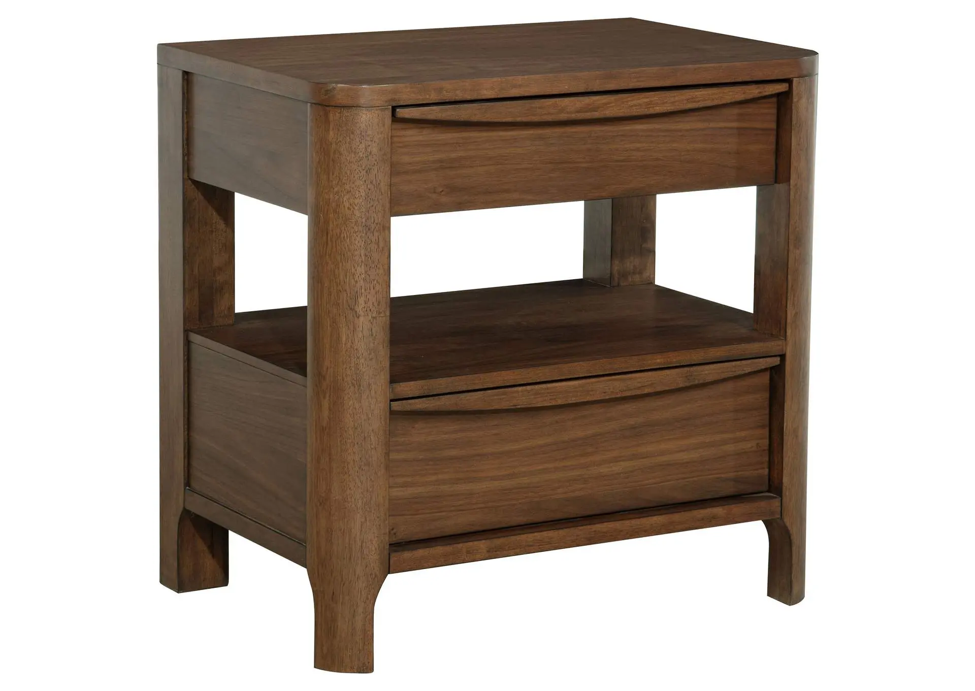 Maderia 2-drawer Nightstand Bedside Table Walnut