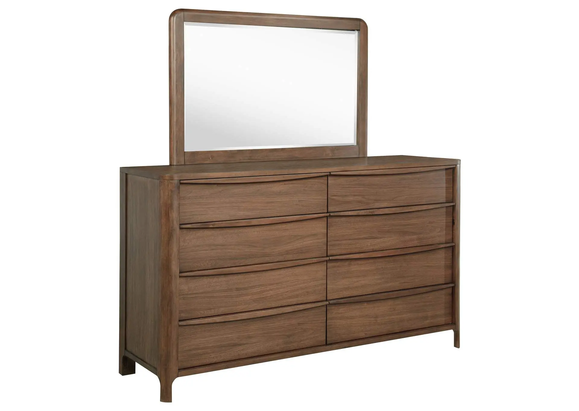 Maderia 8-drawer Dresser and Mirror Walnut