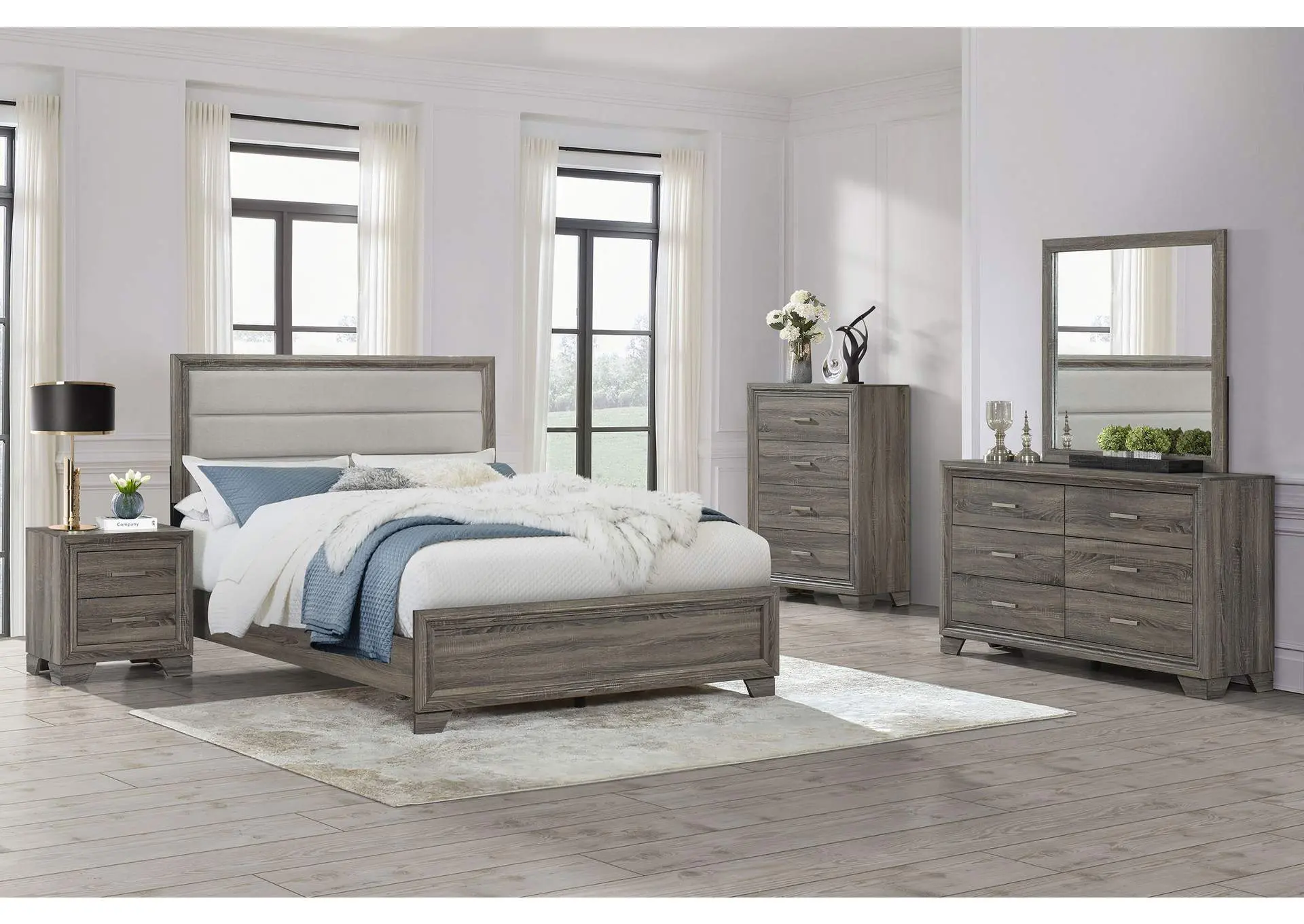 Wright 5-piece California King Bedroom Set Brown Oak