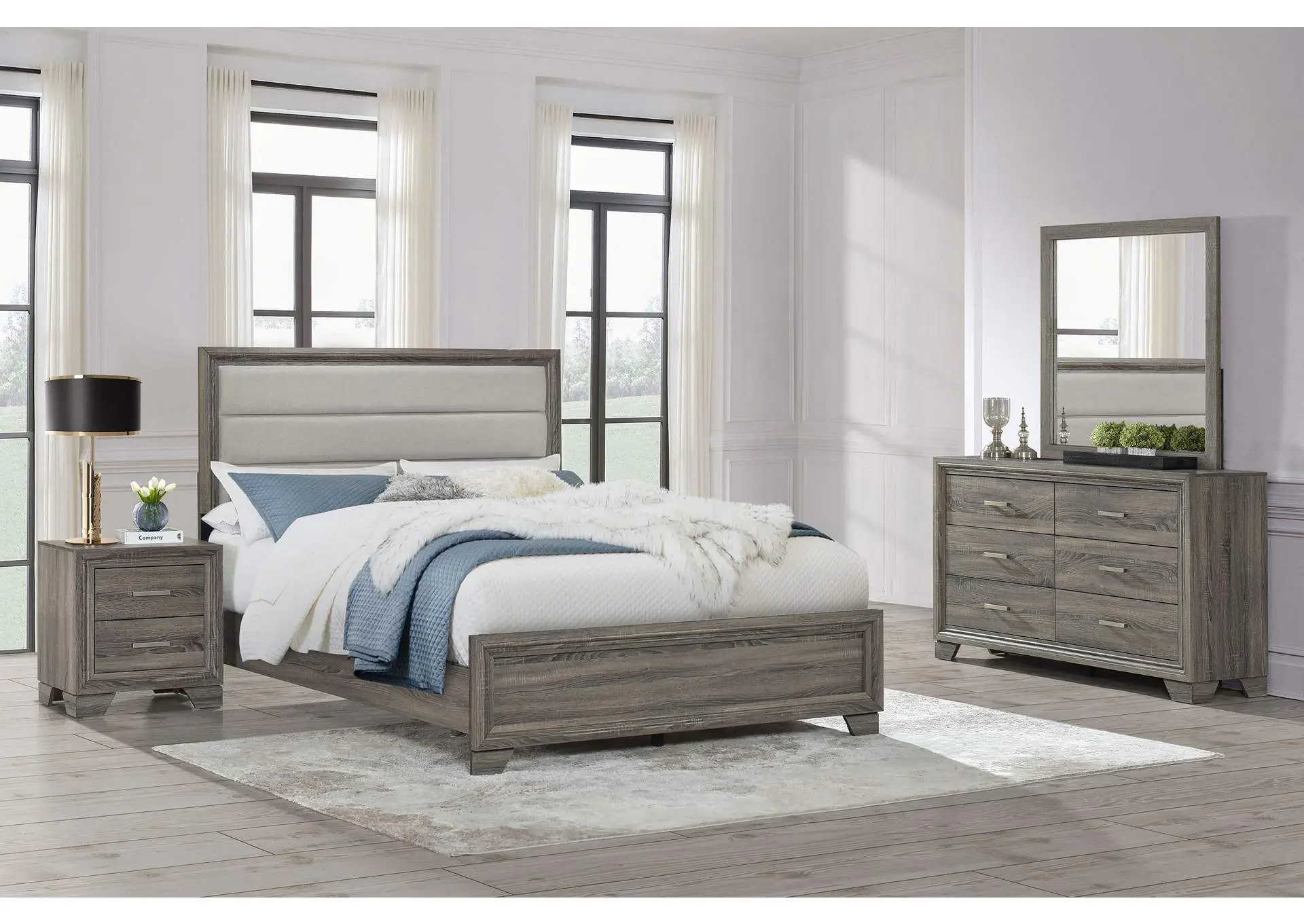 Wright 4-piece Queen Bedroom Set Brown Oak