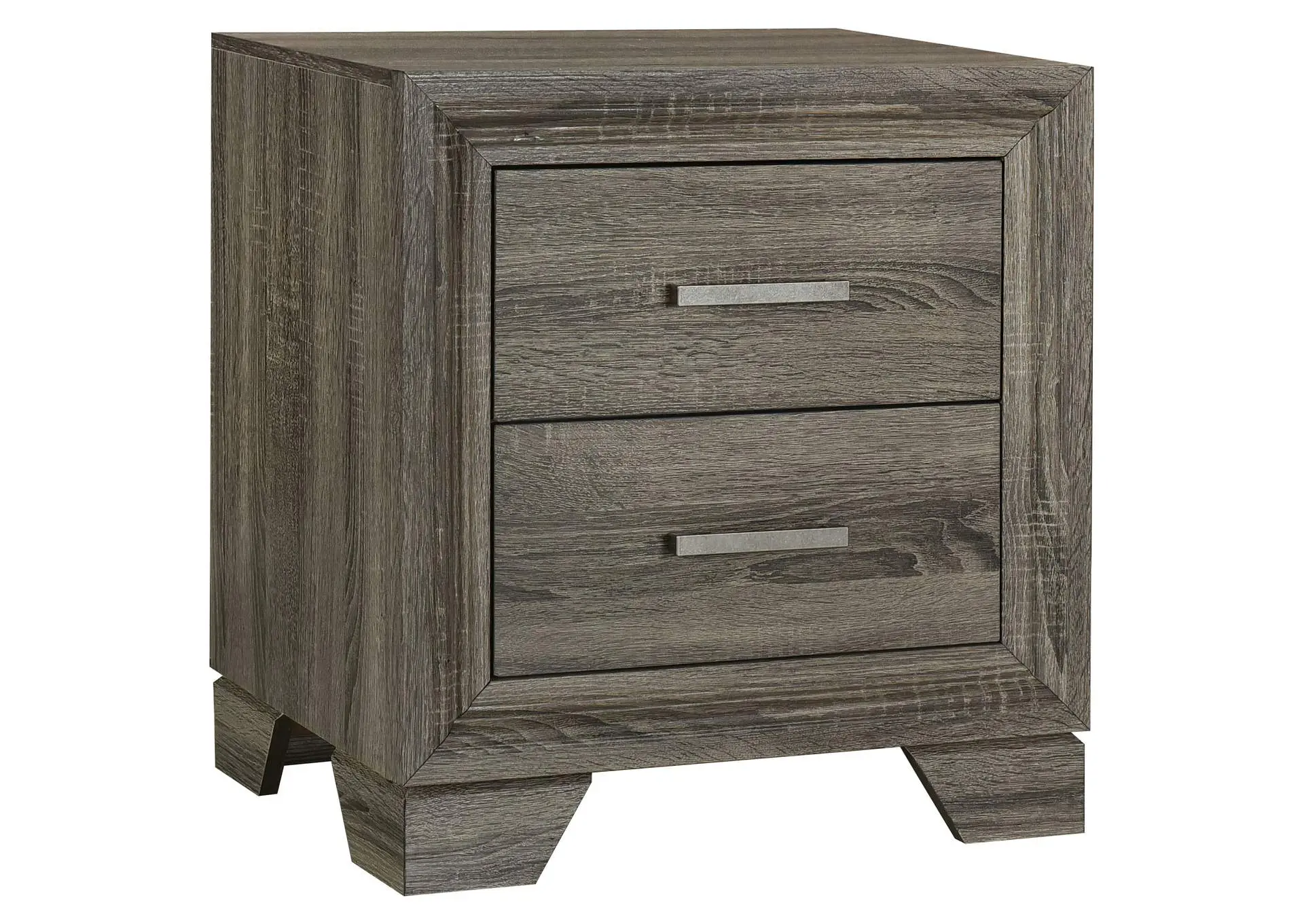 Wright 2-drawer Nightstand Bedside Table Brown Oak