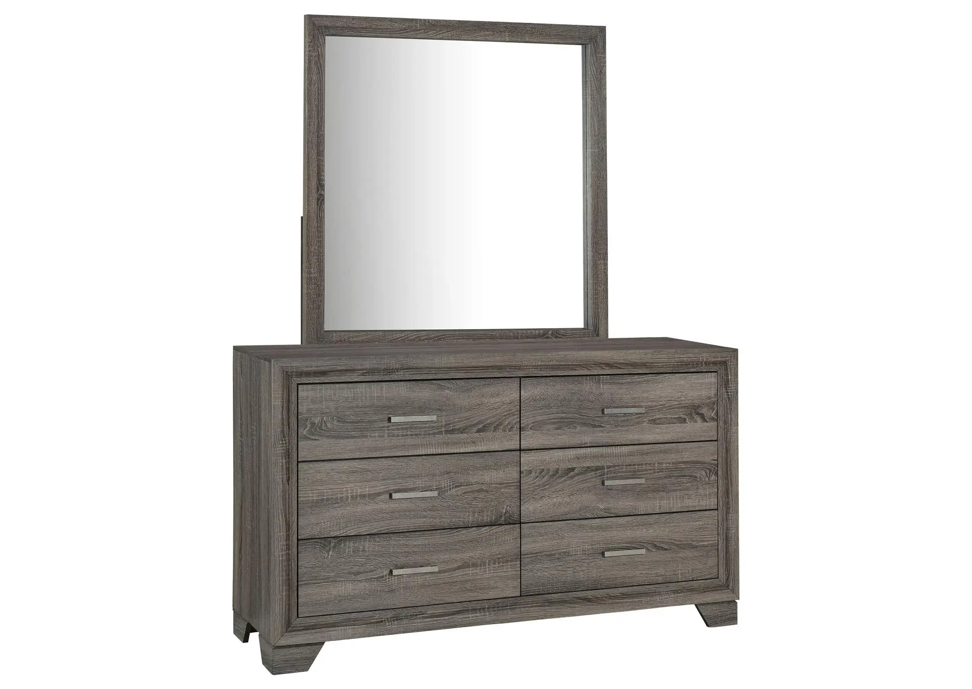 Wright 6-drawer Dresser and Mirror Brown Oak