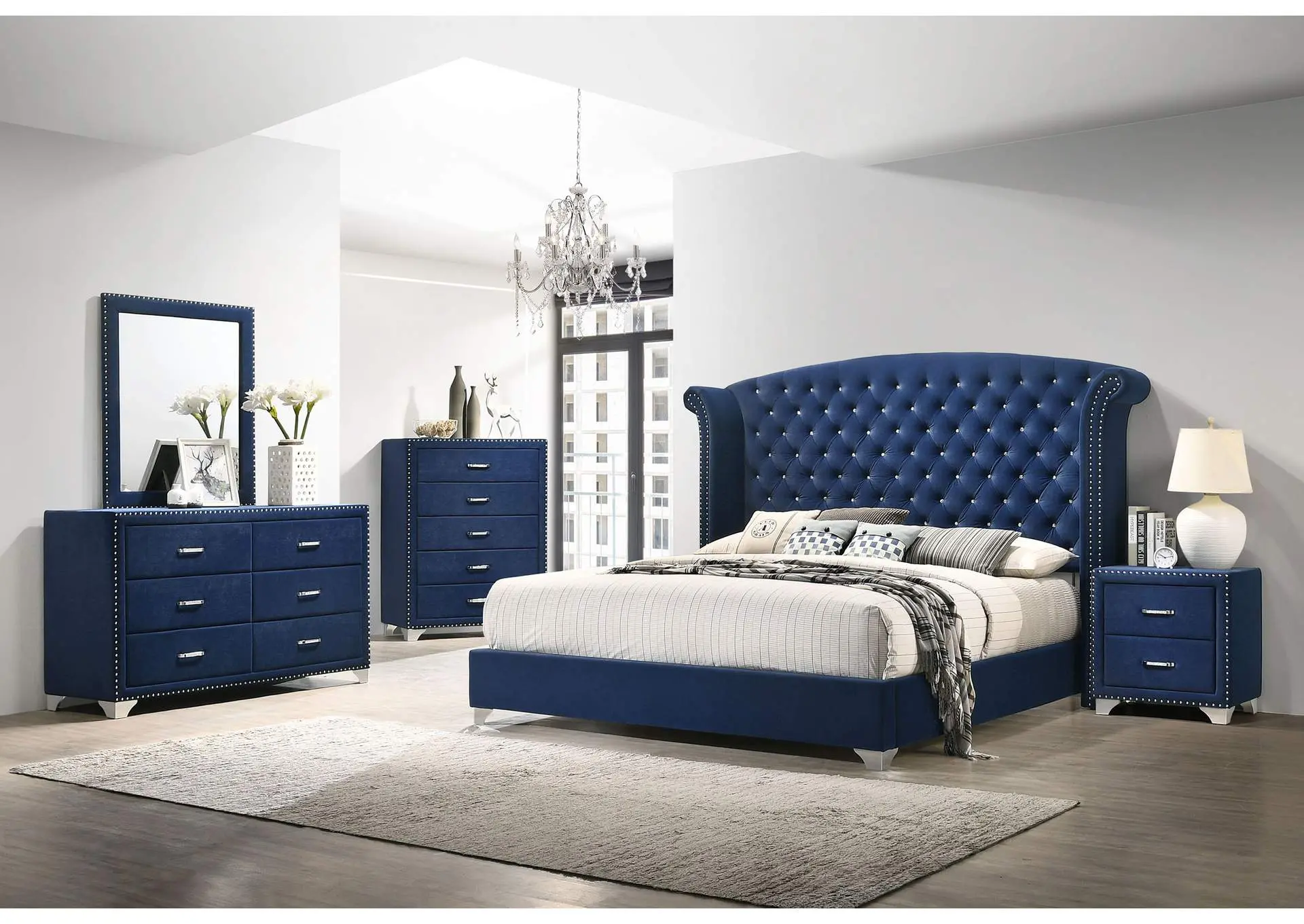 Melody 5-piece California King Bedroom Set Pacific Blue