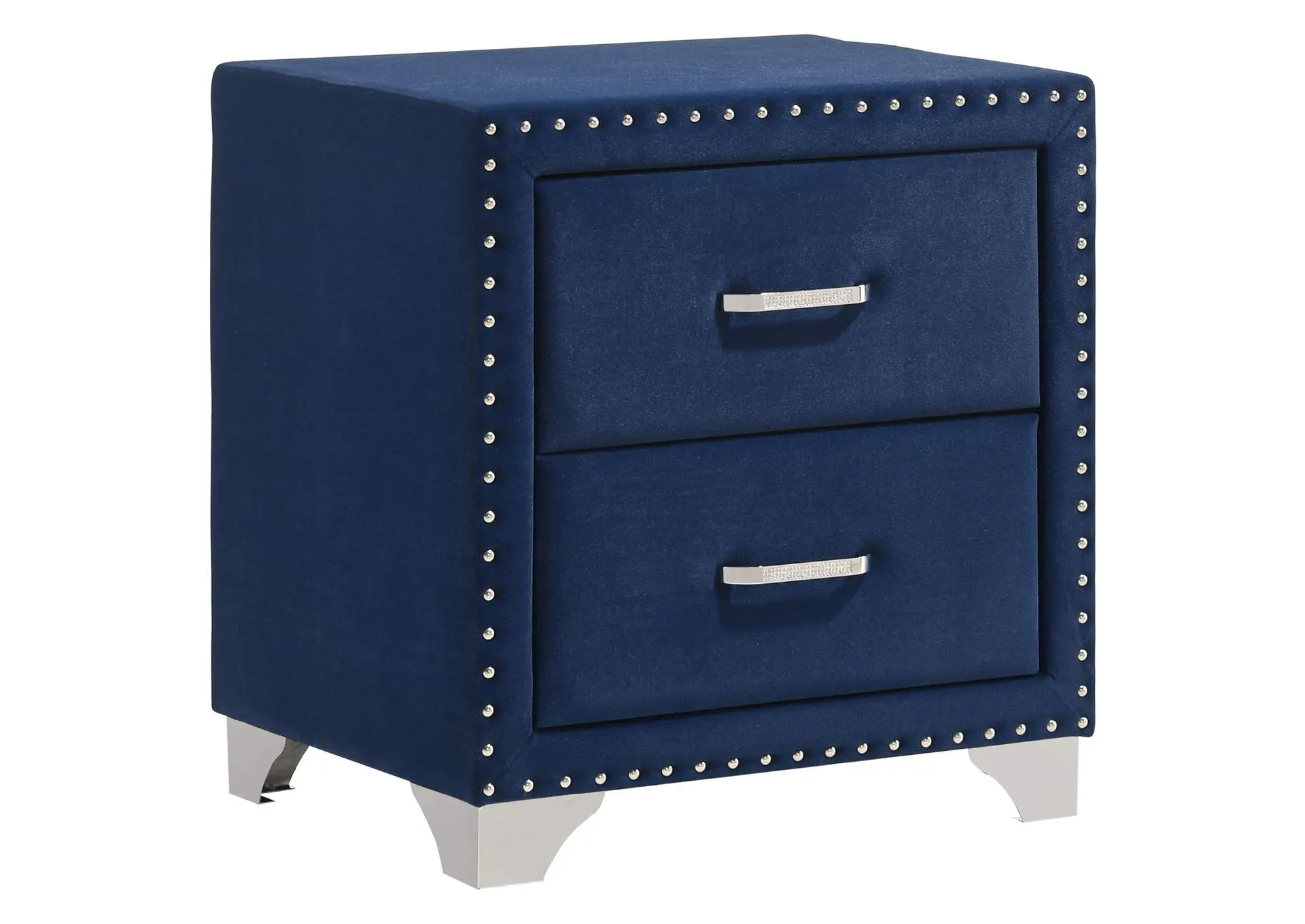 Melody Upholstered 2-drawer Nightstand Pacific Blue