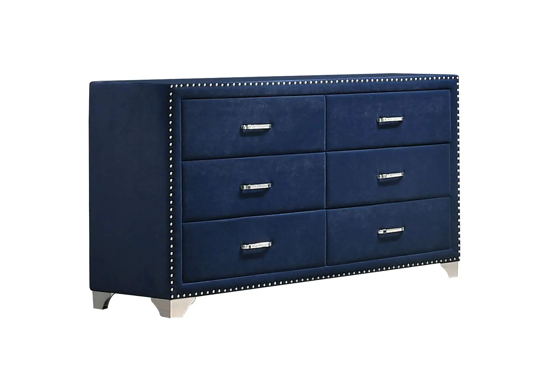 Melody 6-drawer Upholstered Dresser Pacific Blue
