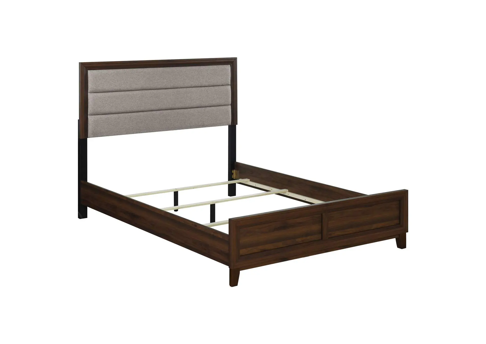 Welsley 50-inch Upholstered Queen Bed Walnut