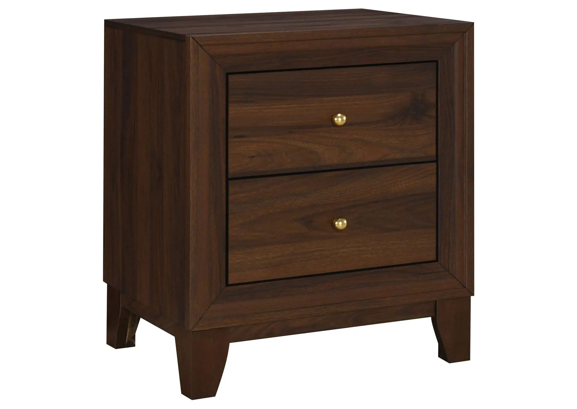 Welsley 2-drawer Nightstand Bedside Table Walnut