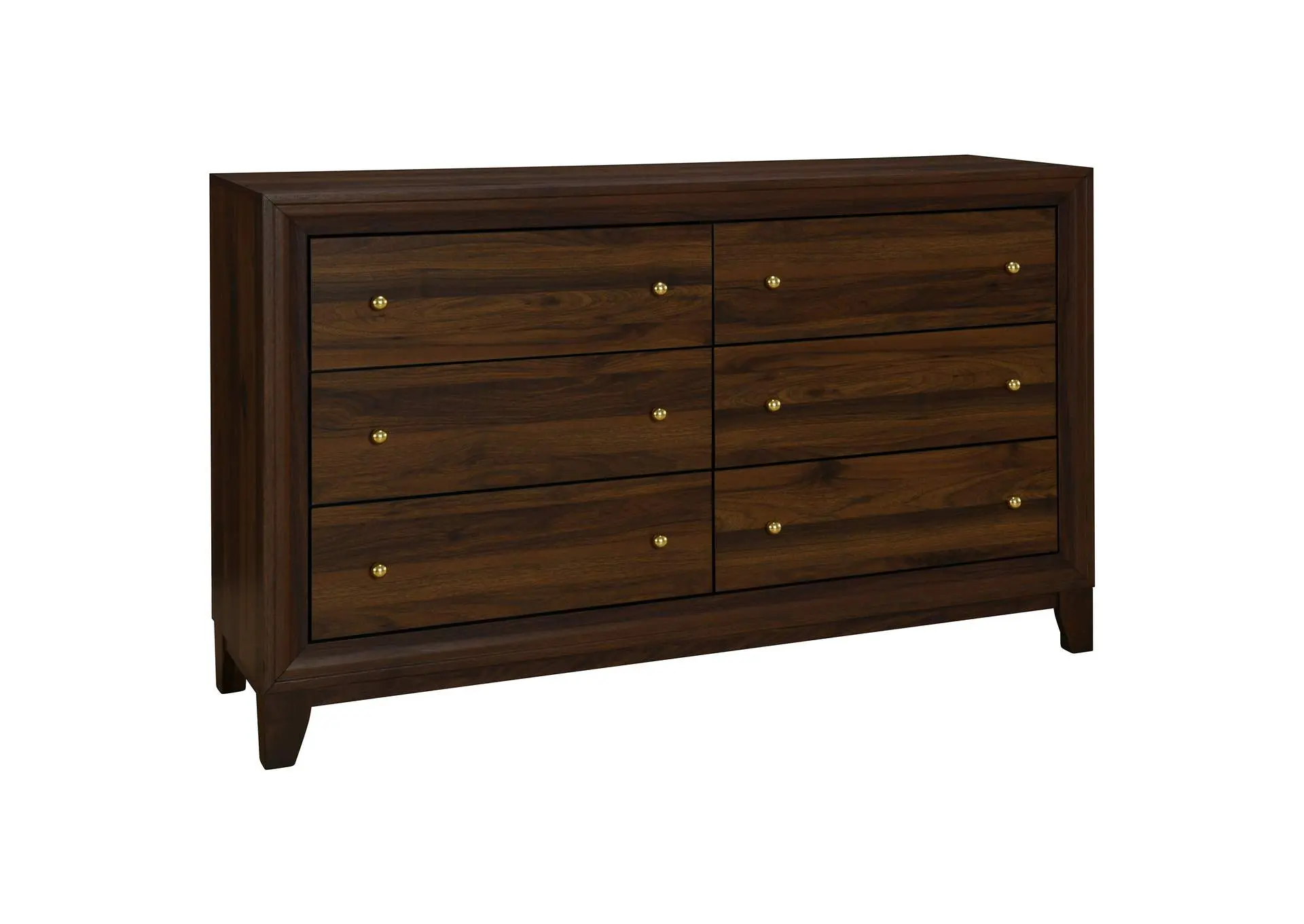 Welsley 6-drawer Dresser Cabinet Walnut