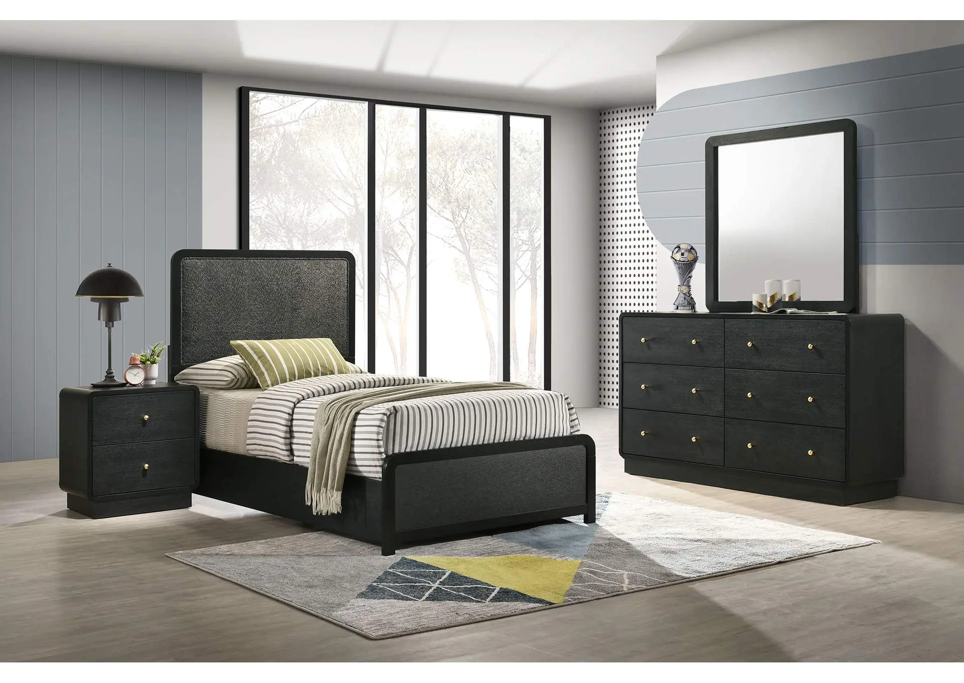 Cavelle 4-piece Twin Bedroom Set Black