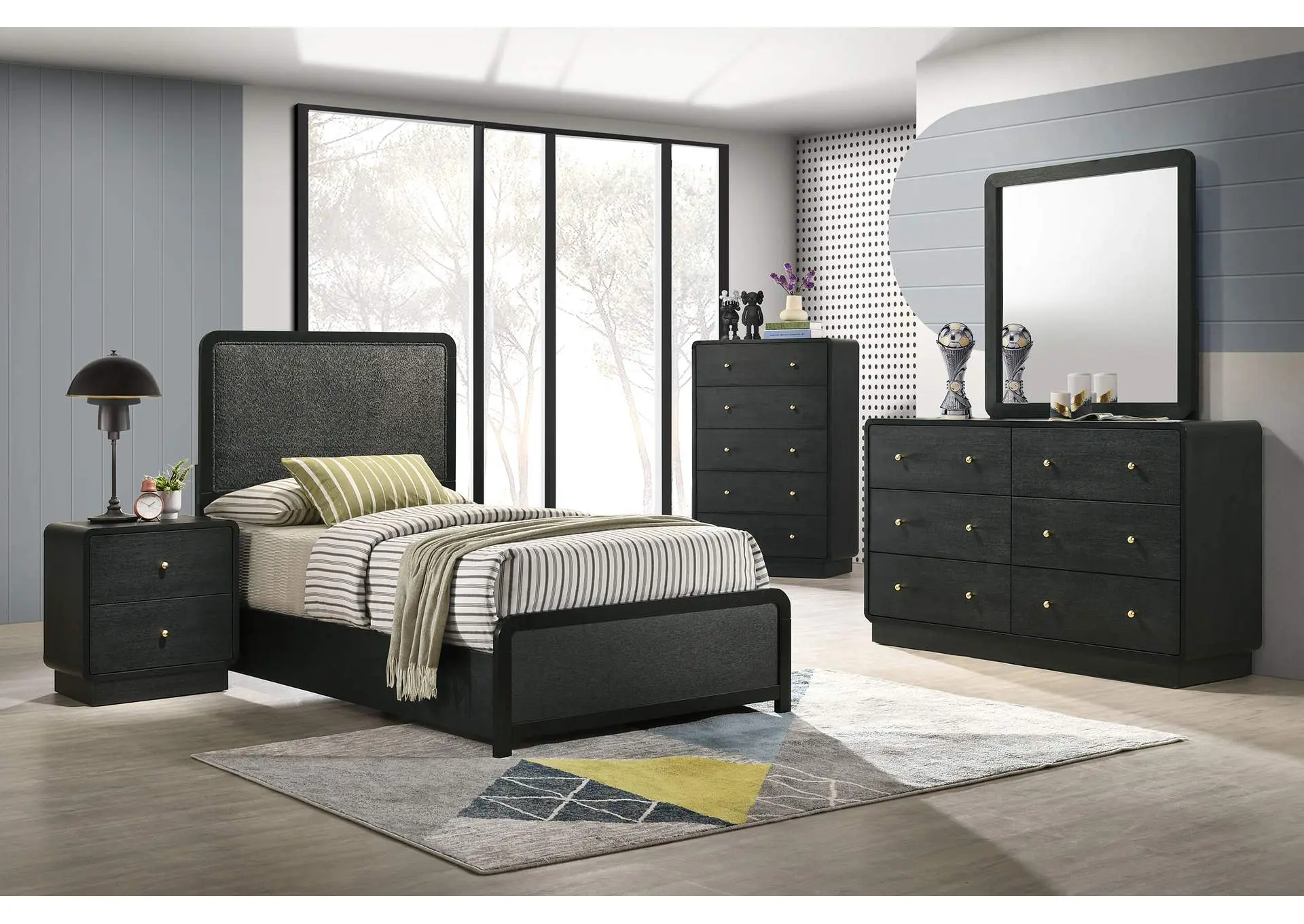 Cavelle 5-piece Twin Bedroom Set Black