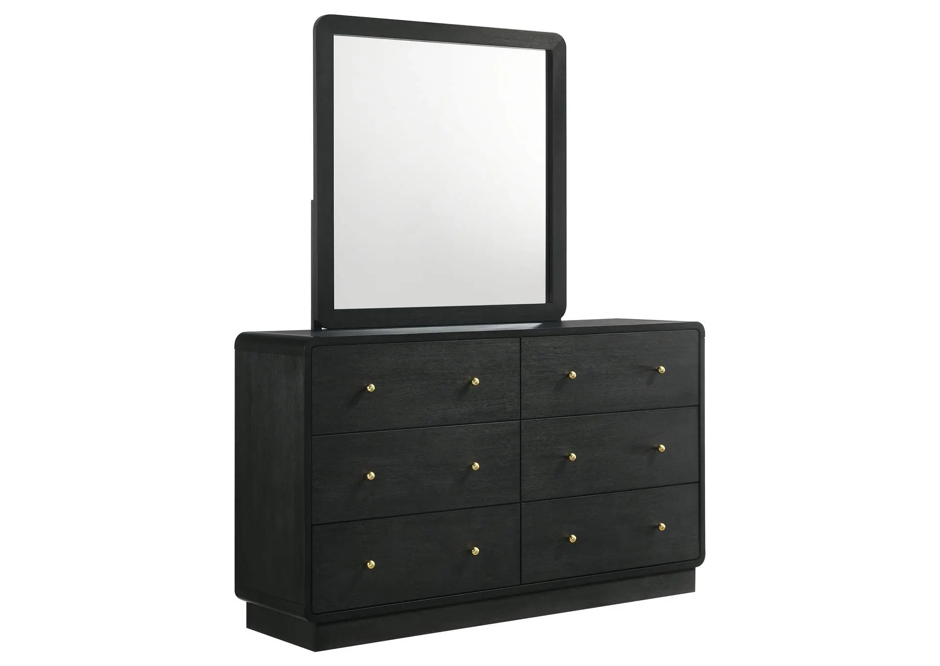 Cavelle 6-drawer Dresser and Mirror Black