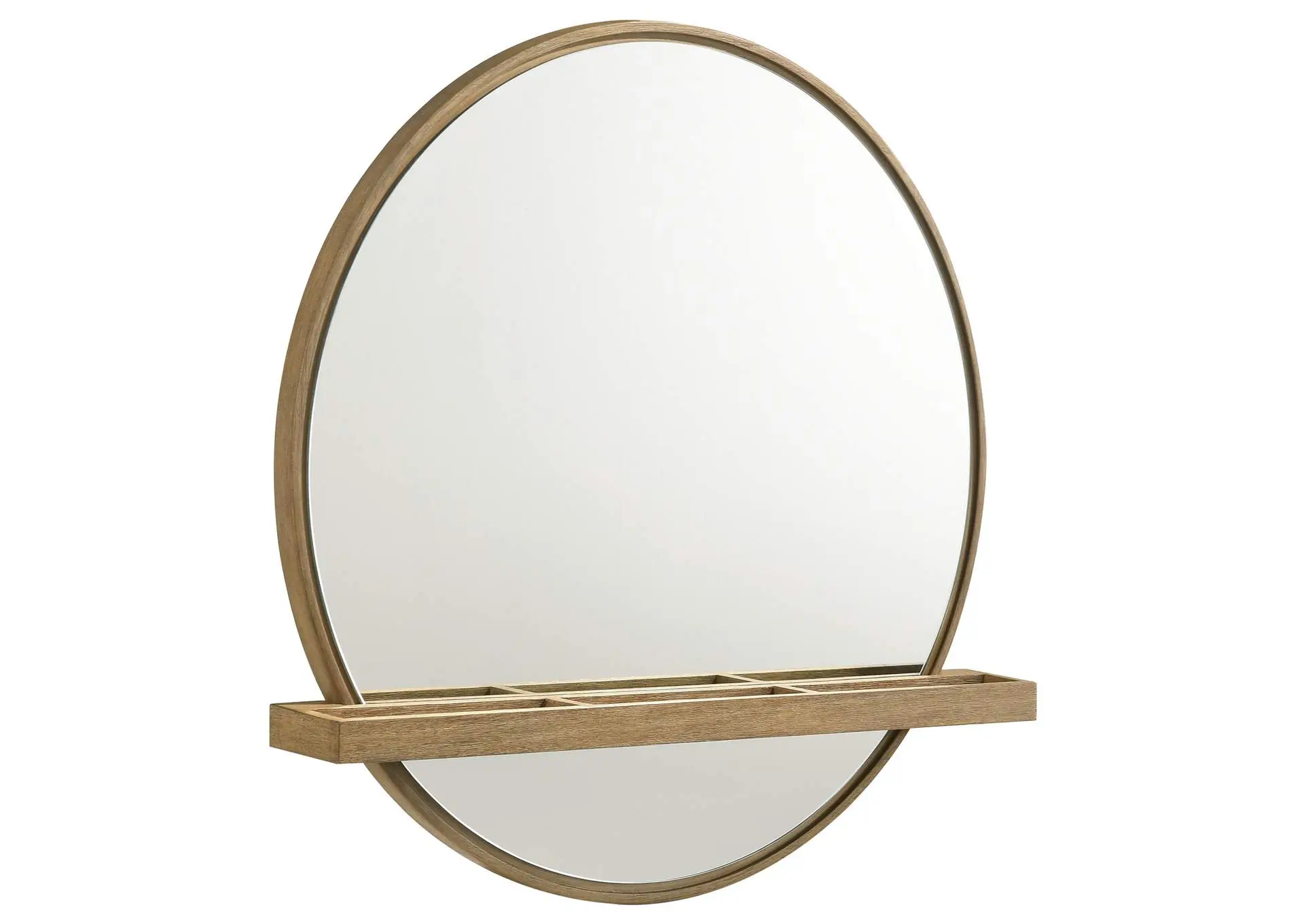 Arini Round Vanity Wall Mirror with Shelf Sand Wash