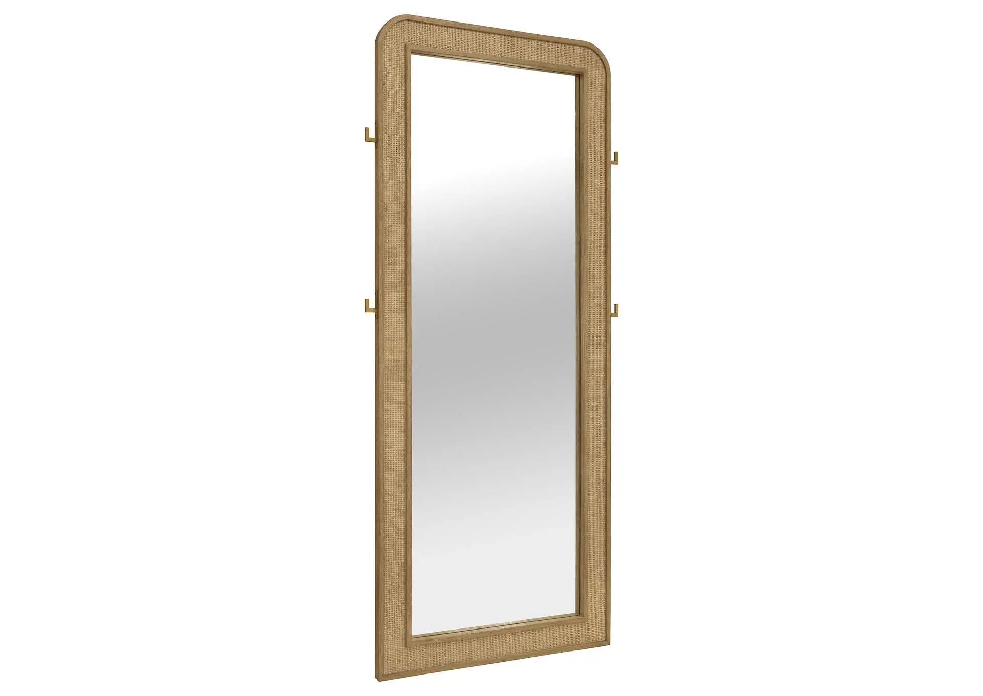 Arini Cane Weave Full Length Standing Floor Mirror Sand Wash