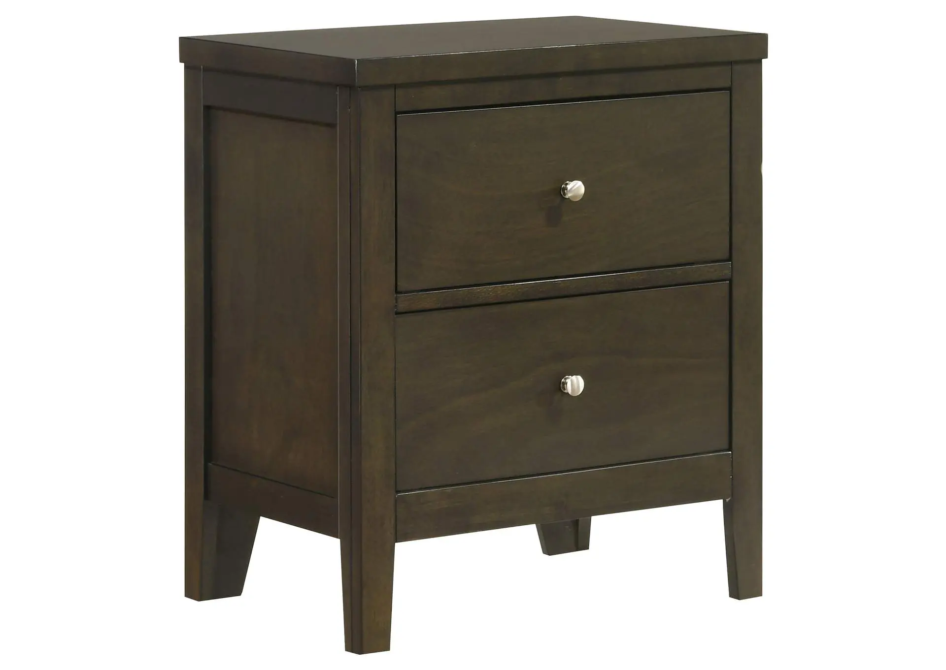 Wilkes Transitional 2-Drawer Nightstand with Metal Knobs Dark Cocoa