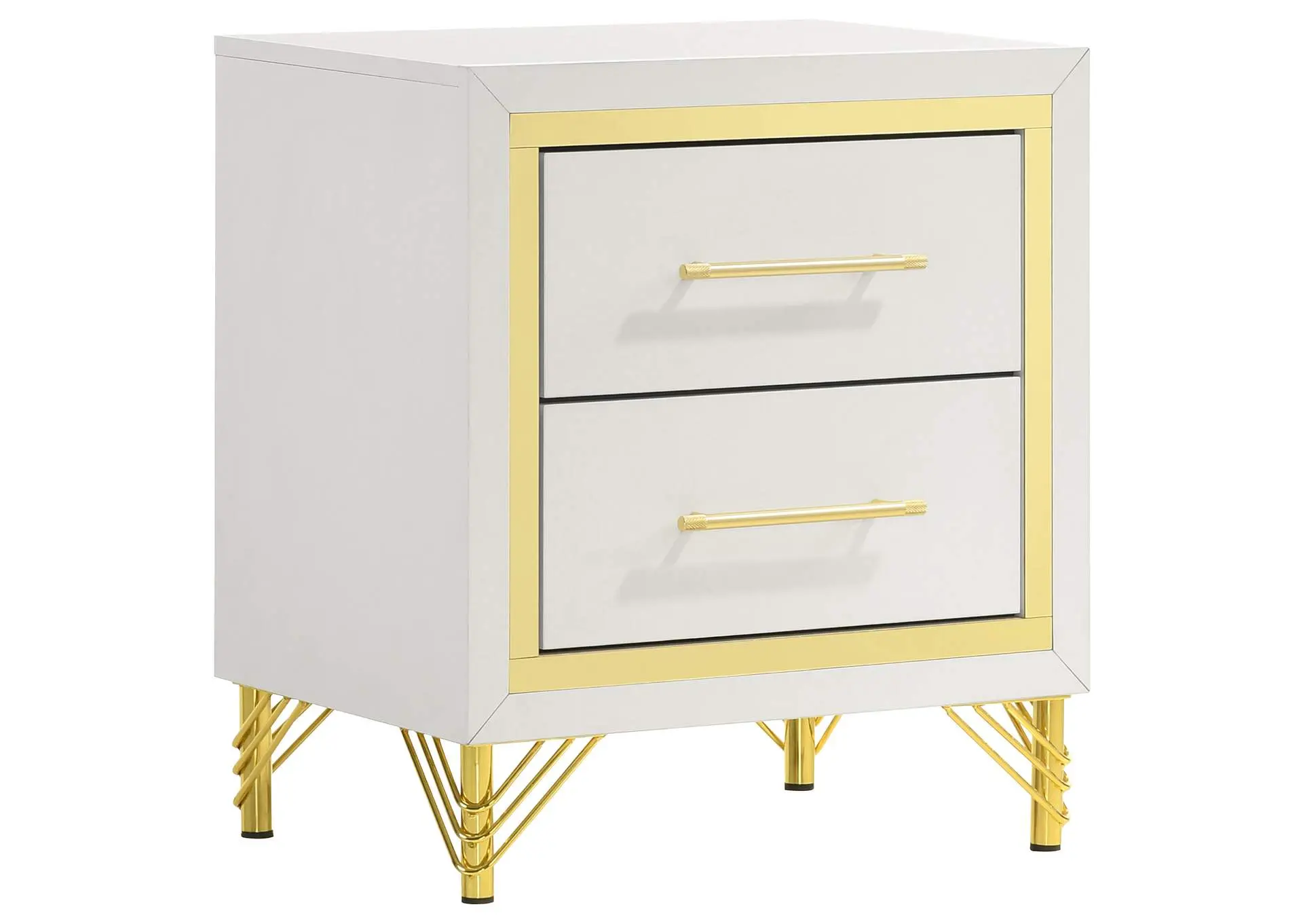 Lucia 2-drawer Nightstand Bedside Table White