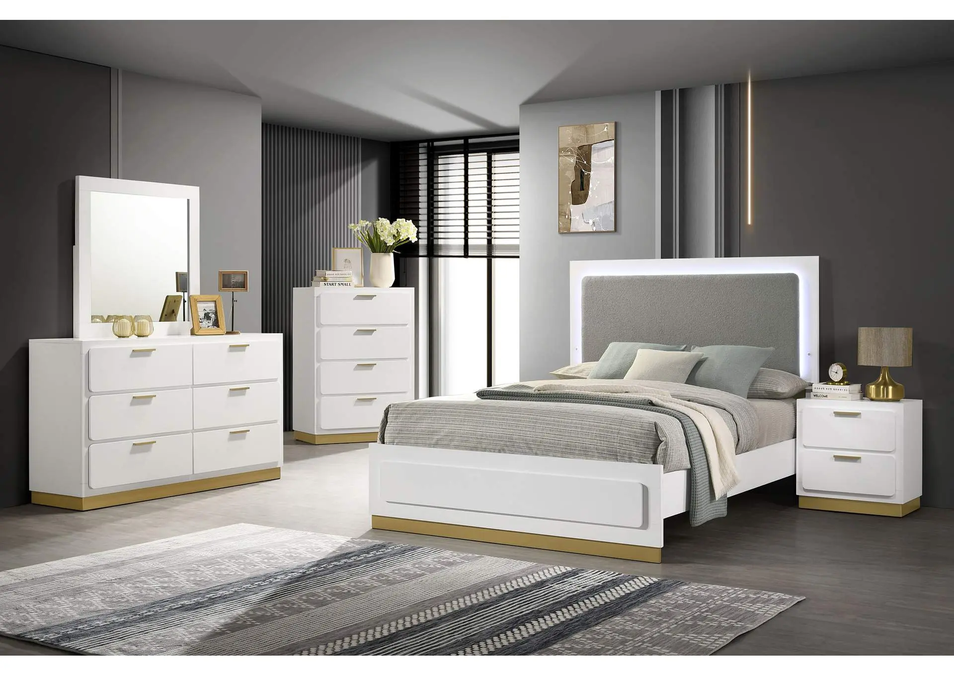 Caraway 5-piece Queen Bedroom Set White