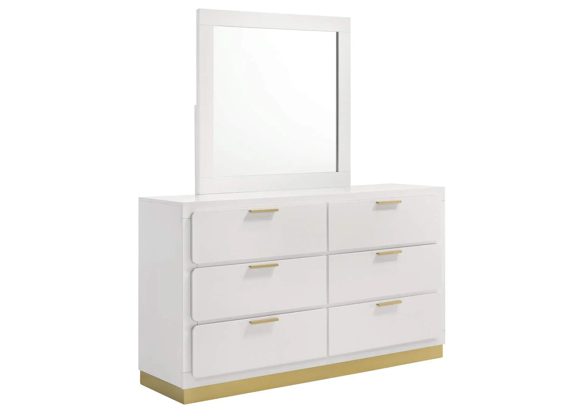 Caraway 6-drawer Dresser with Mirror White