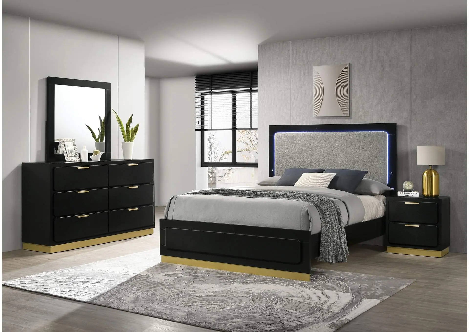 Caraway 4-piece Queen Bedroom Set Black