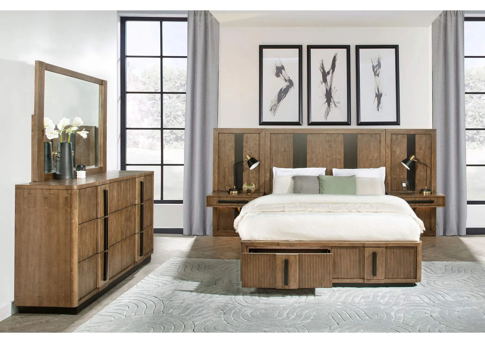 Terrace 5-piece Queen Panel Bedroom Set Ash Brown