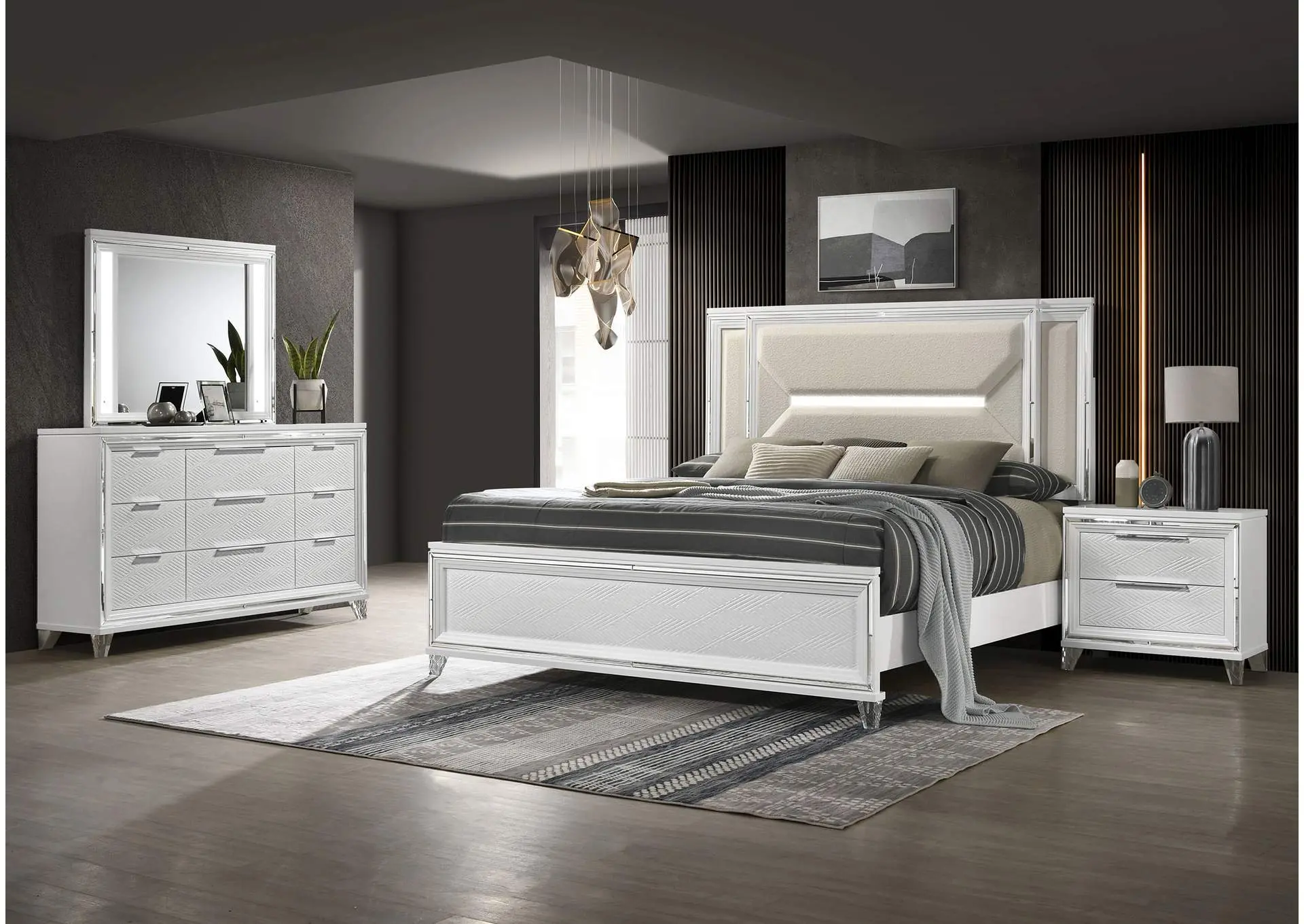 Marmore 4-piece Queen Bedroom Set White