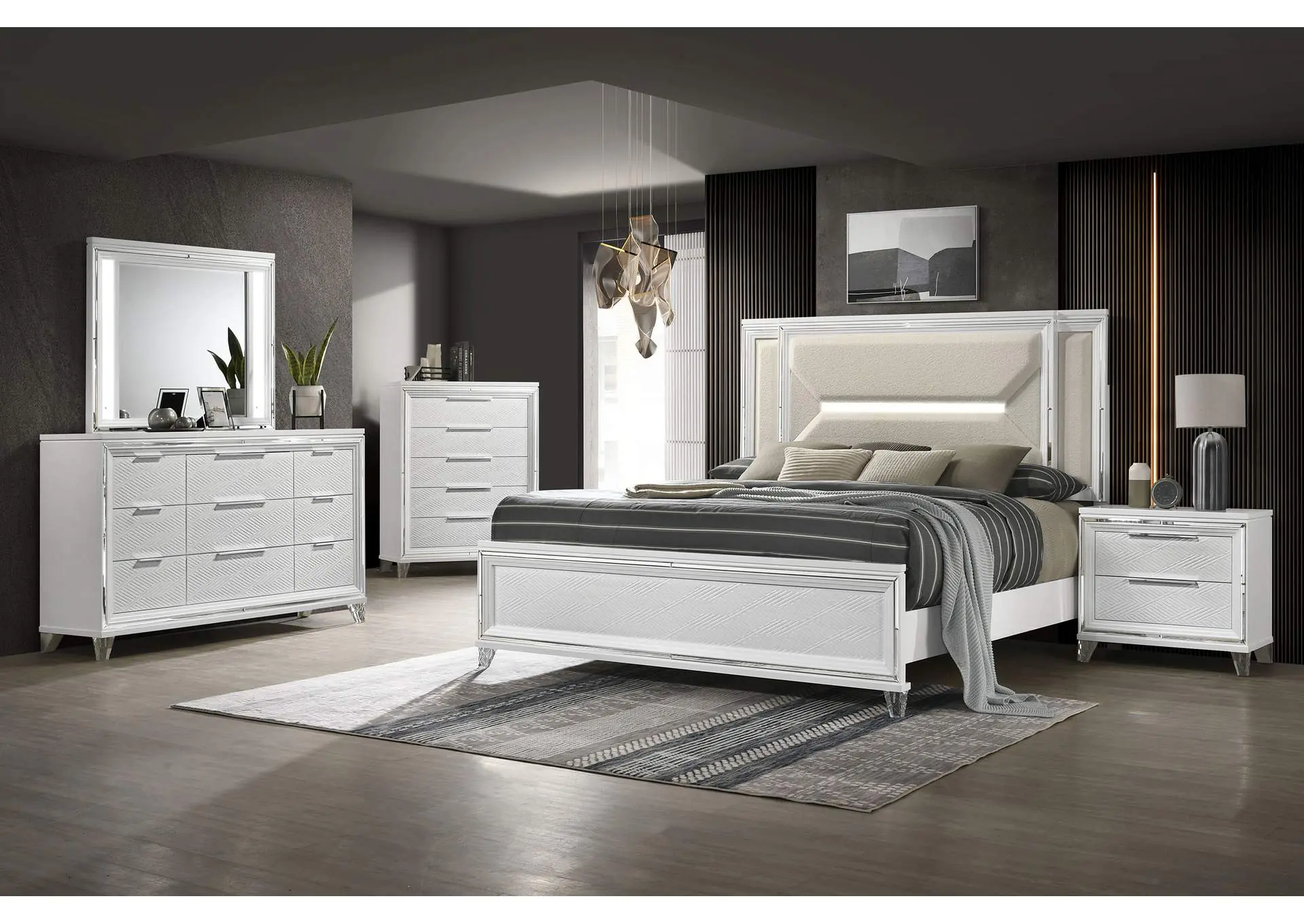 Marmore 5-piece Queen Bedroom Set White