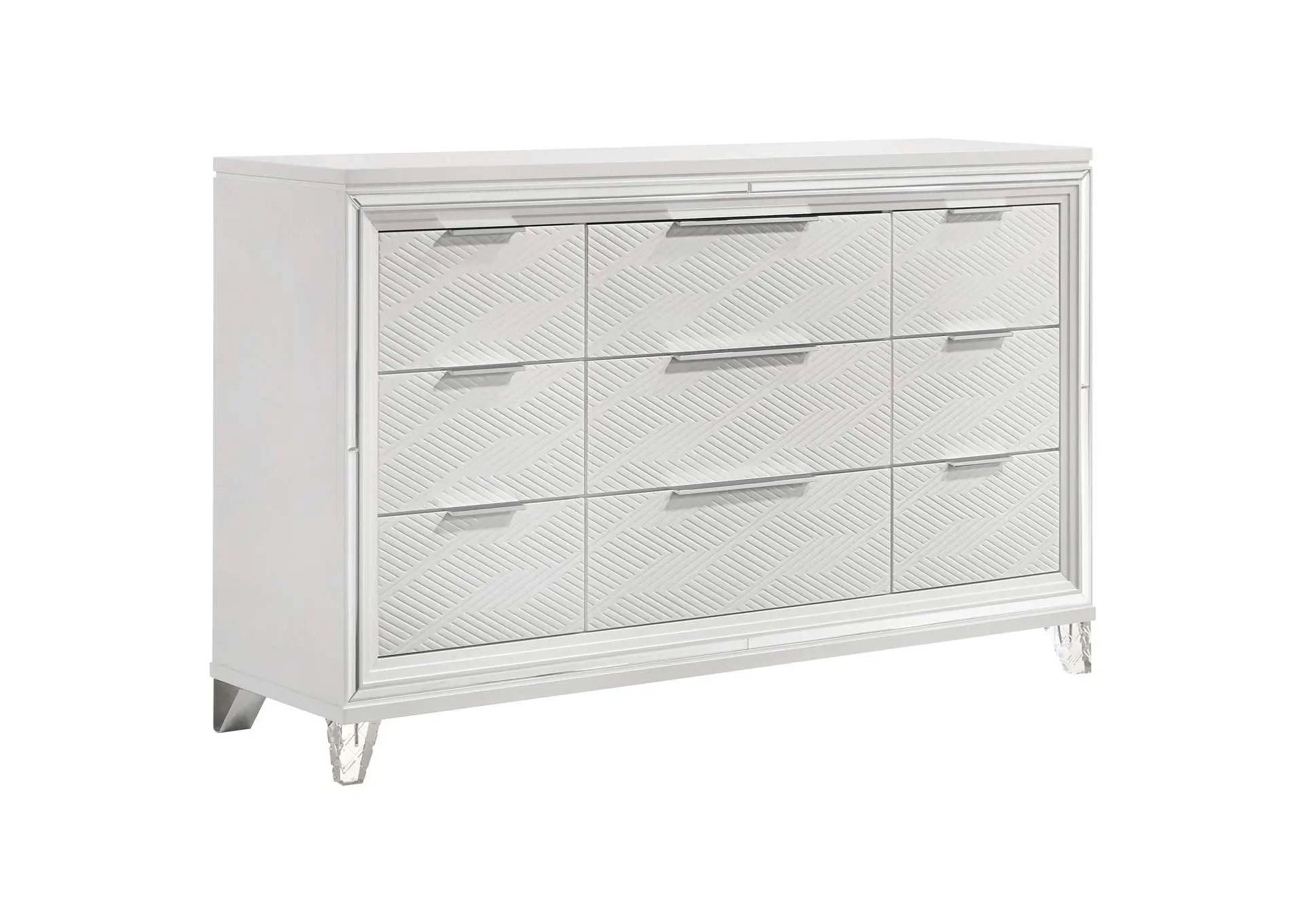 Marmore 9-drawer Dresser Cabinet White
