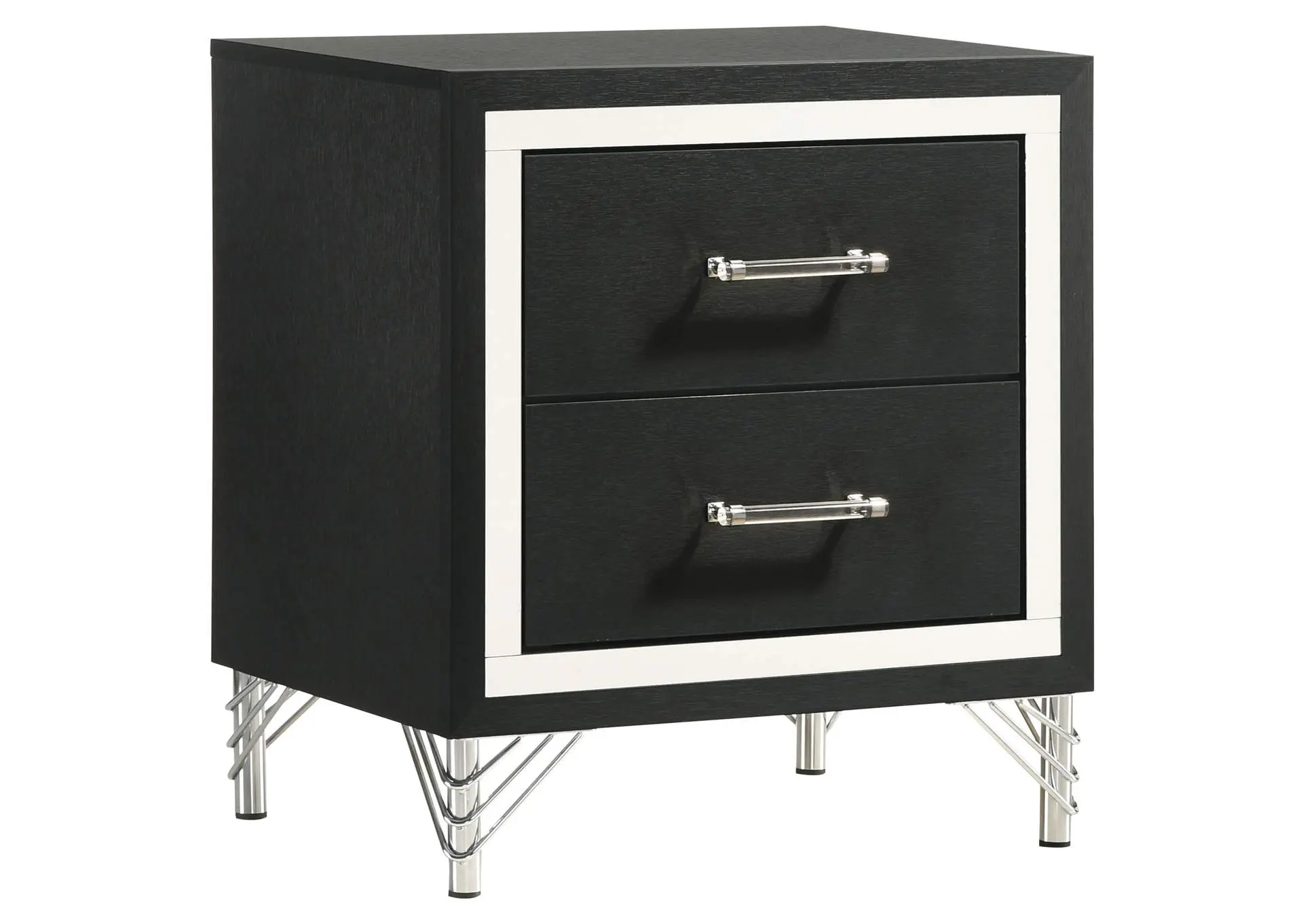 Lucia 2-drawer Nightstand Bedside Table Black