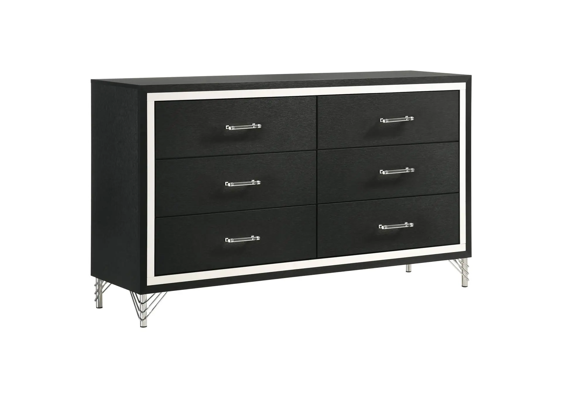 Lucia 6-drawer Dresser Cabinet Black