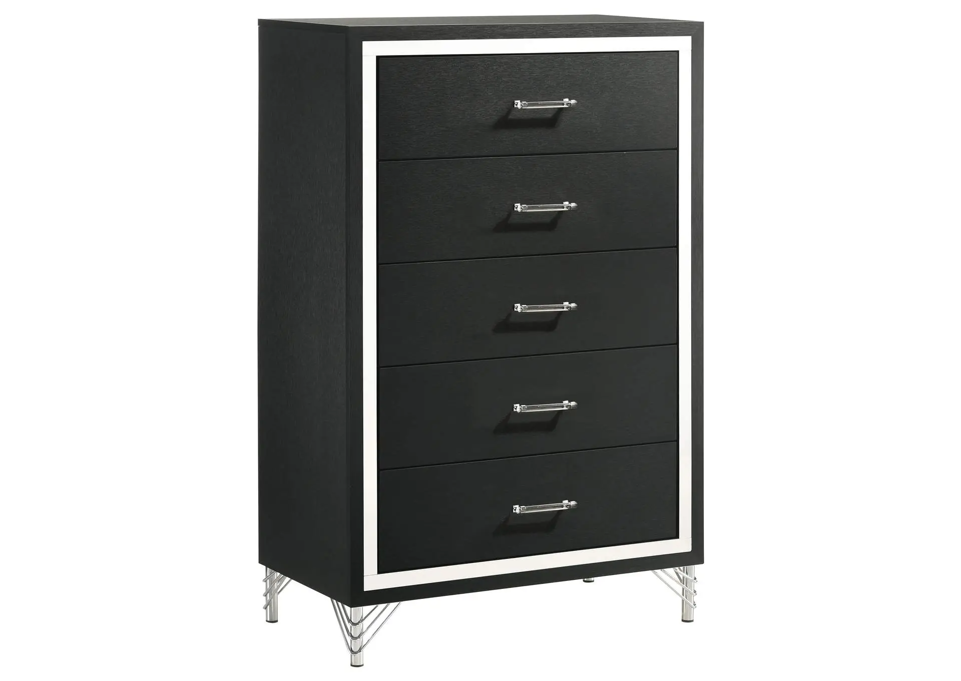 Lucia 5-drawer Bedroom Chest of Drawers Black
