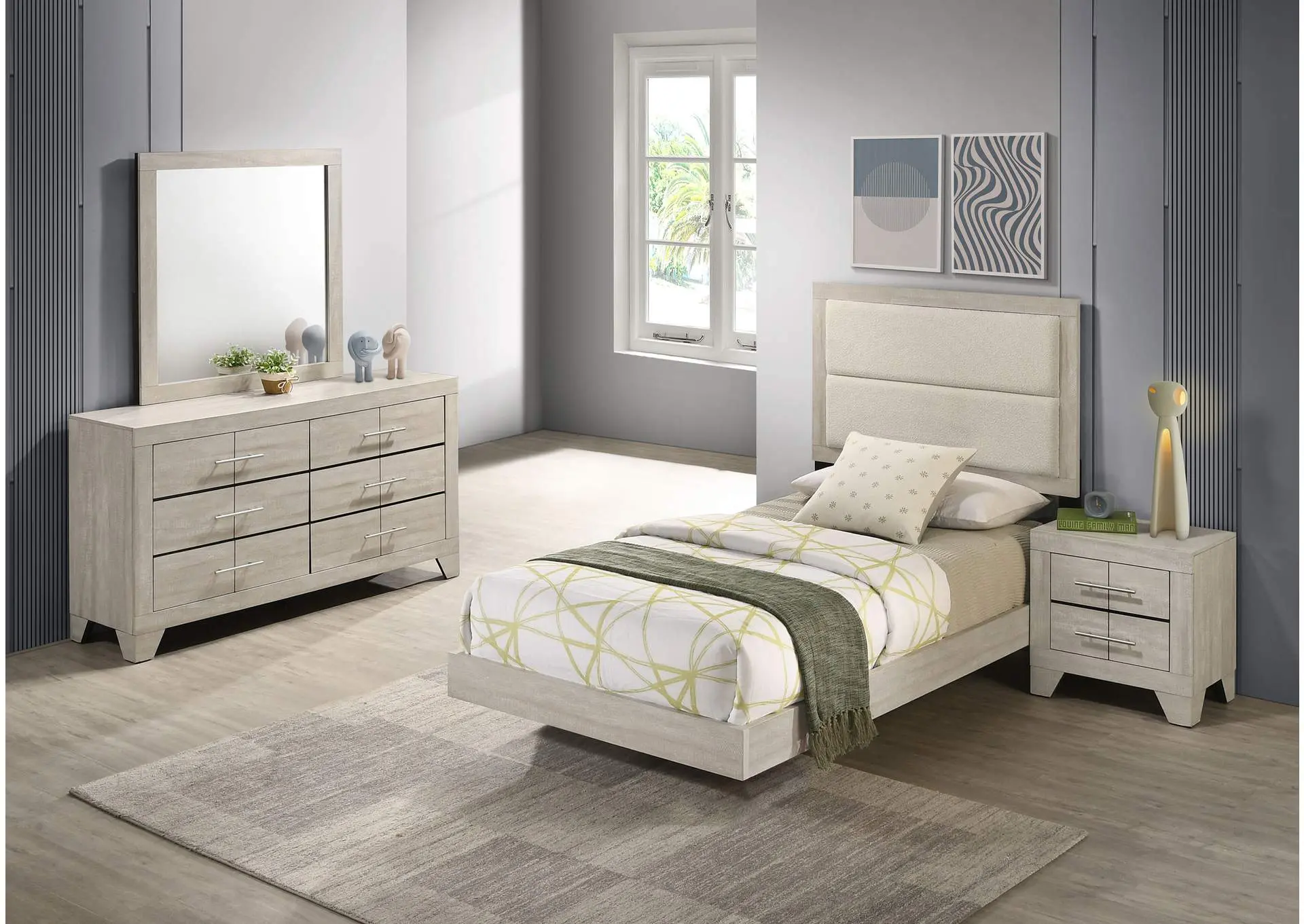 Trenton 4-piece Twin Bedroom Set Rustic Cream