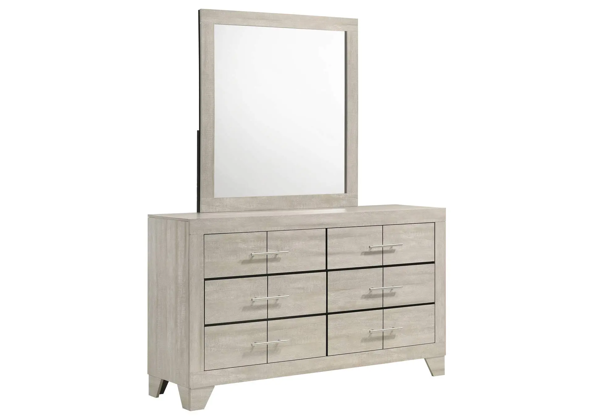 Trenton 6-drawer Bedroom Dresser With Mirror Rustic Cream