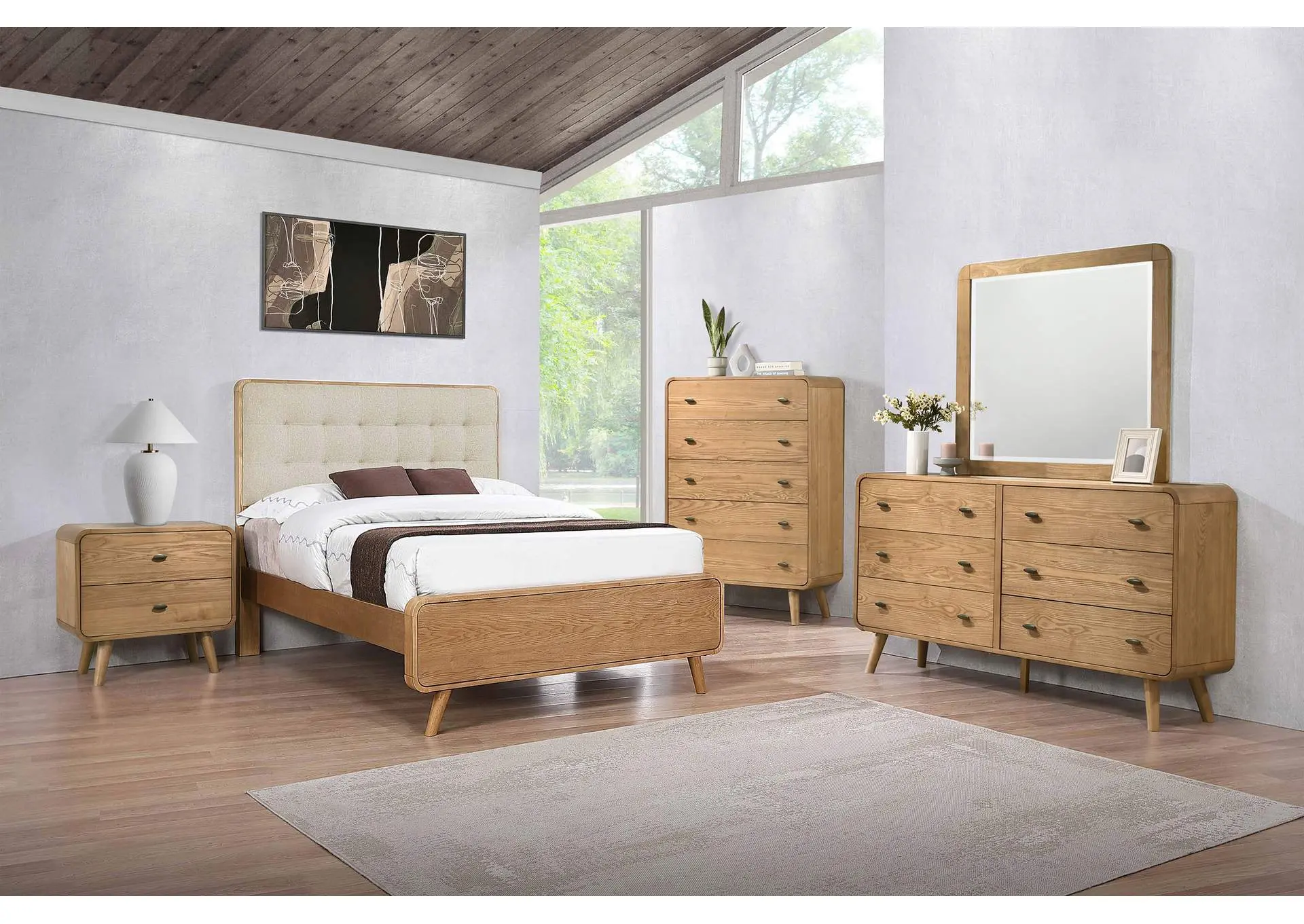 Robyn 5-piece Full Bedroom Set Light Ash