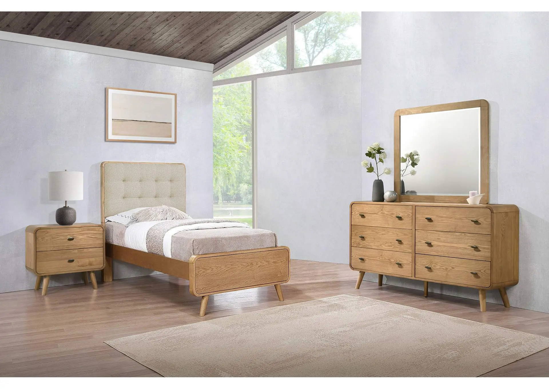 Robyn 4-piece Twin Bedroom Set Light Ash