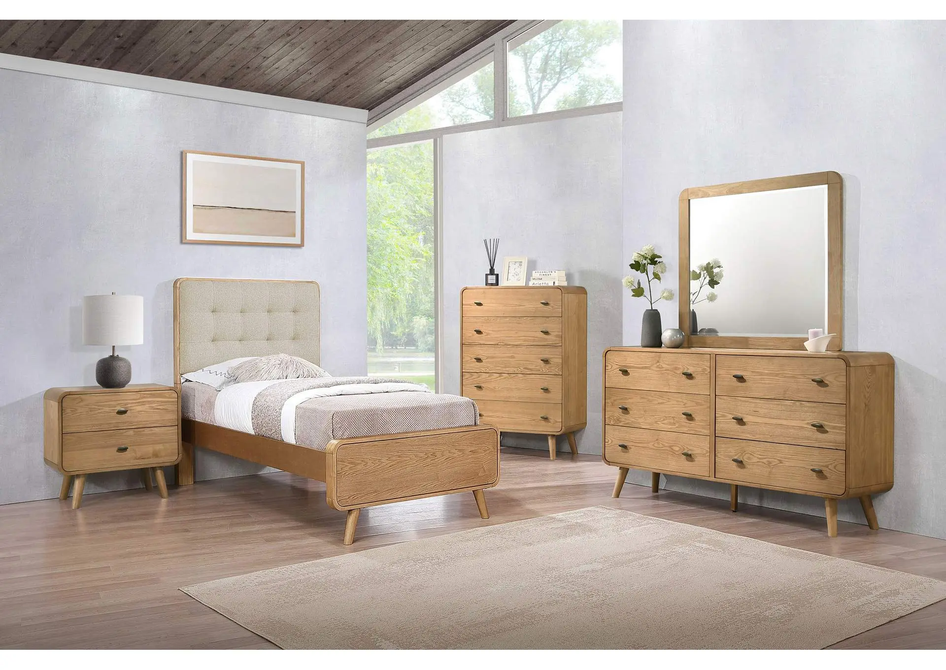 Robyn 5-piece Twin Bedroom Set Light Ash
