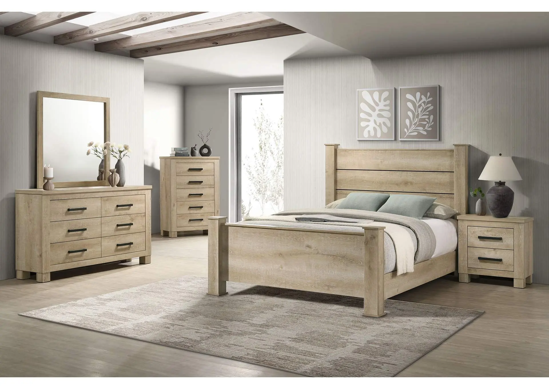 Oakglen 5-piece Eastern King Bedroom Set Weathered Oak