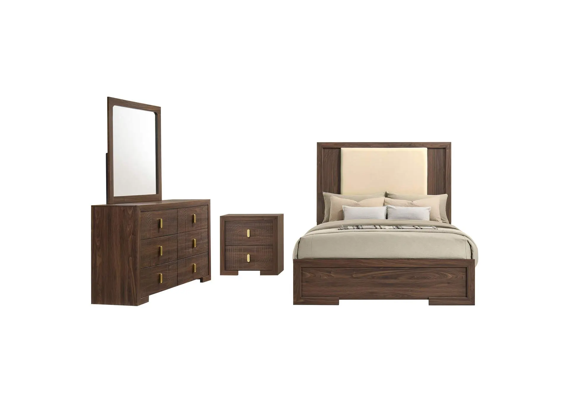 Etienne 4-piece Full Bedroom Set Walnut