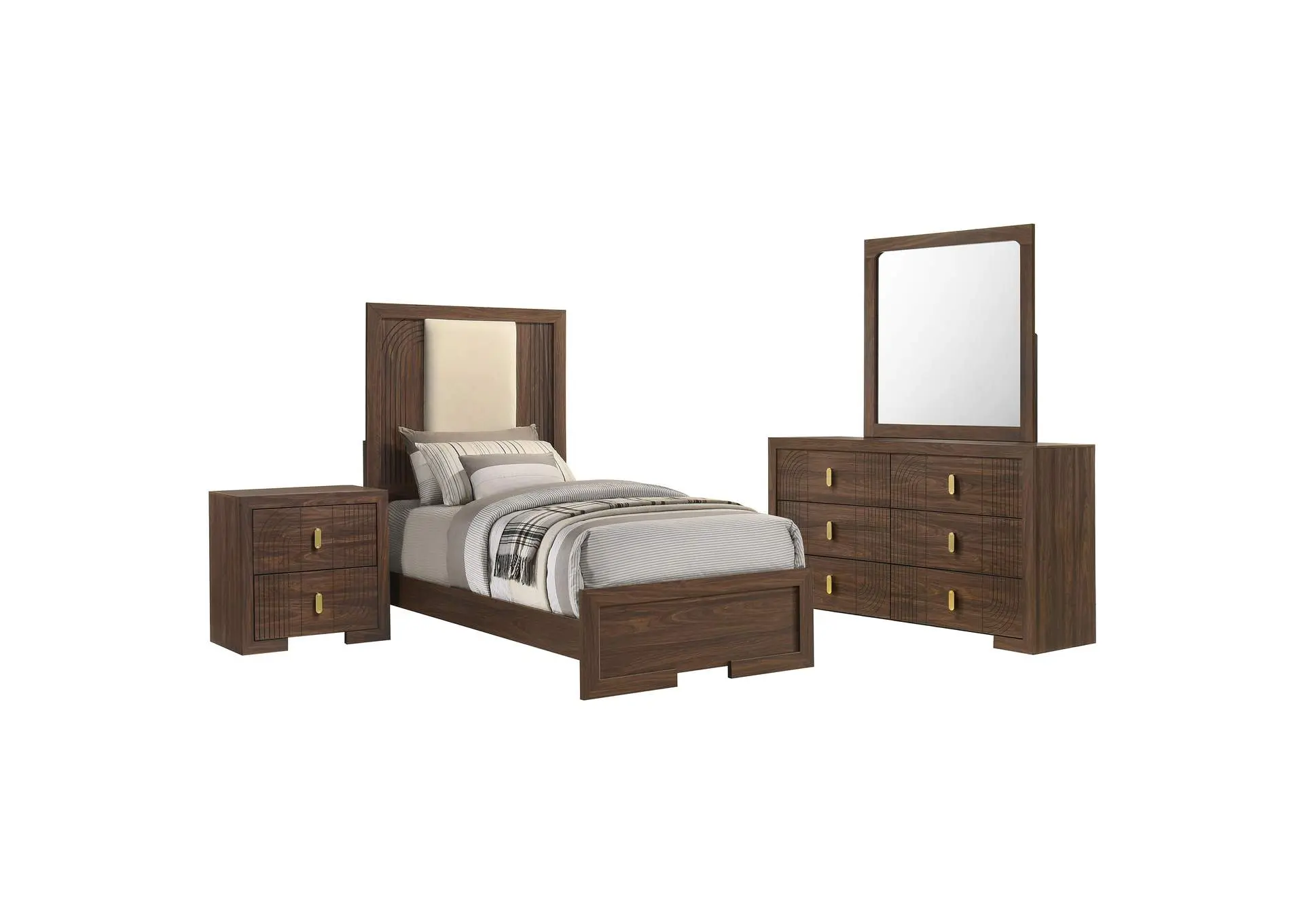 Etienne 4-piece Twin Bedroom Set Walnut