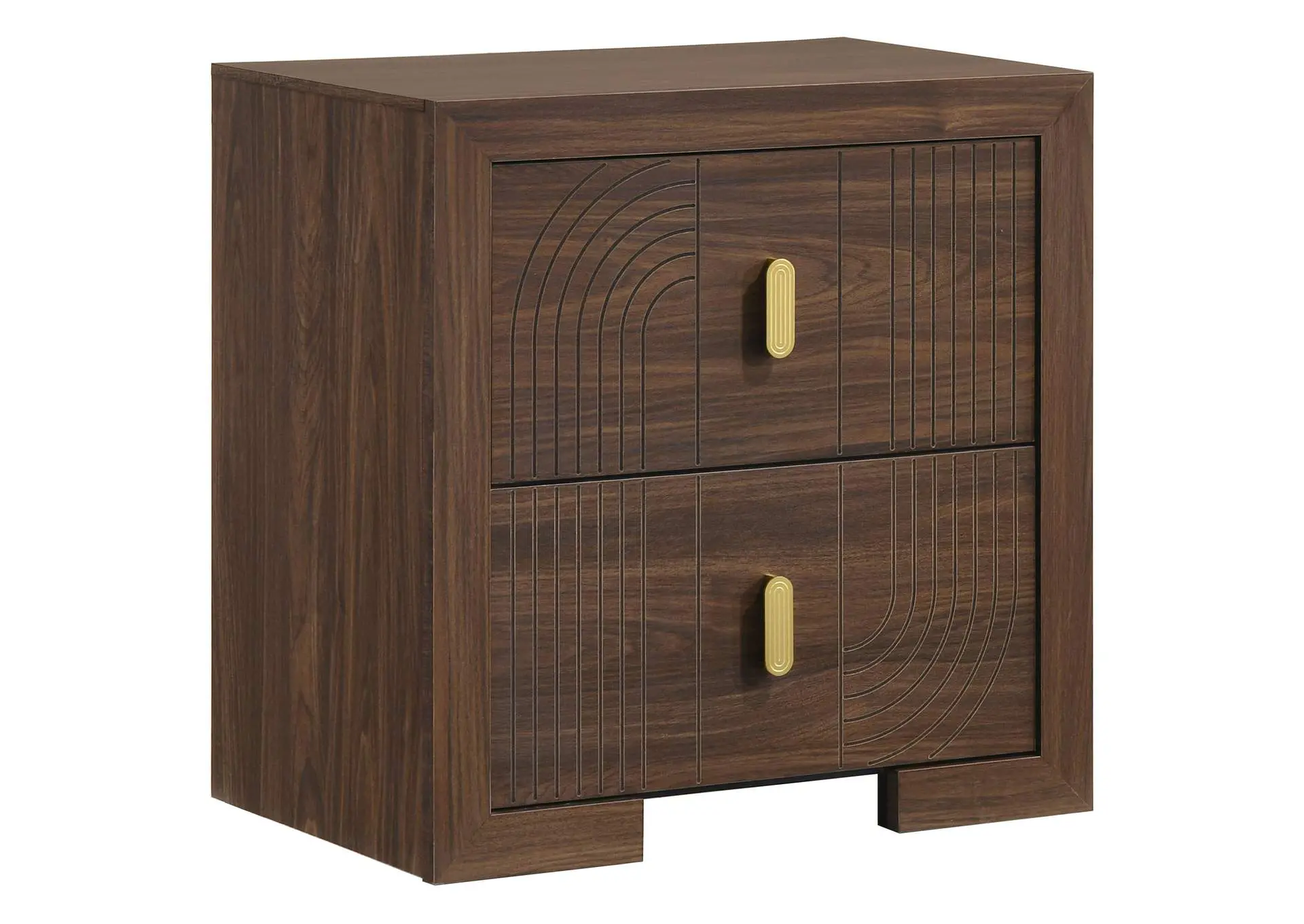Etienne 2-drawer Nightstand Bedside Table Walnut