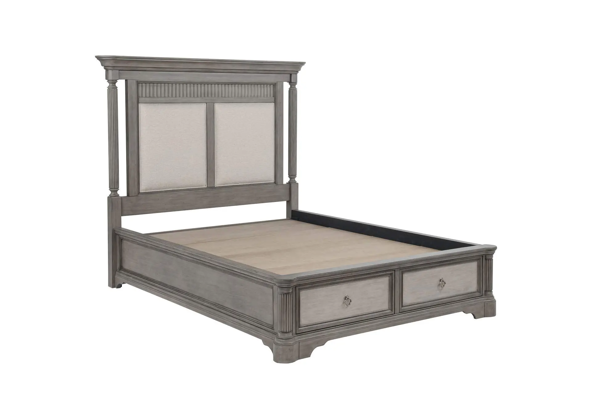 Cresswell California King Storage Platform Bed Weathered Taupe