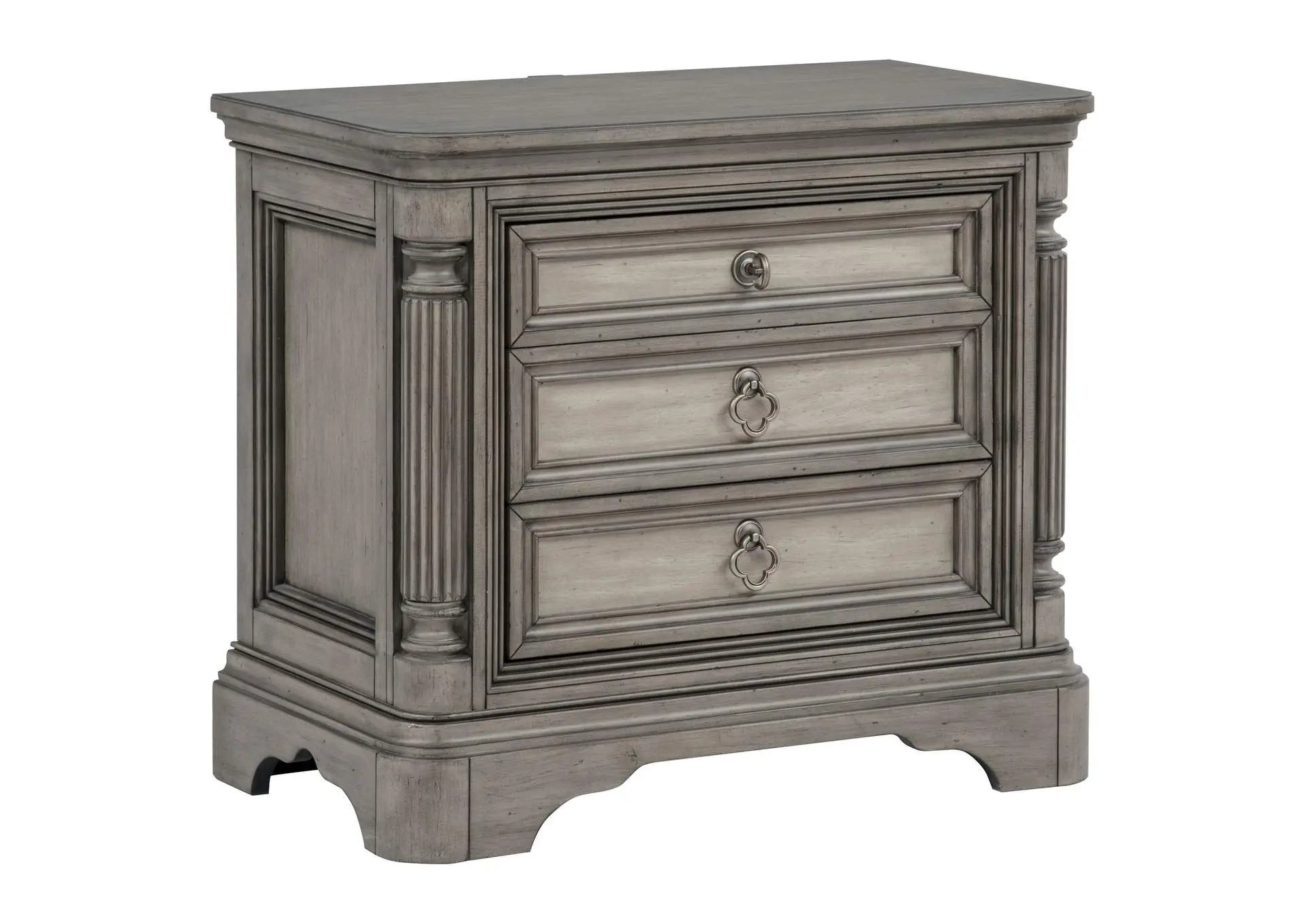 Cresswell 3-drawer Nightstand Bedside Table Weathered Taupe
