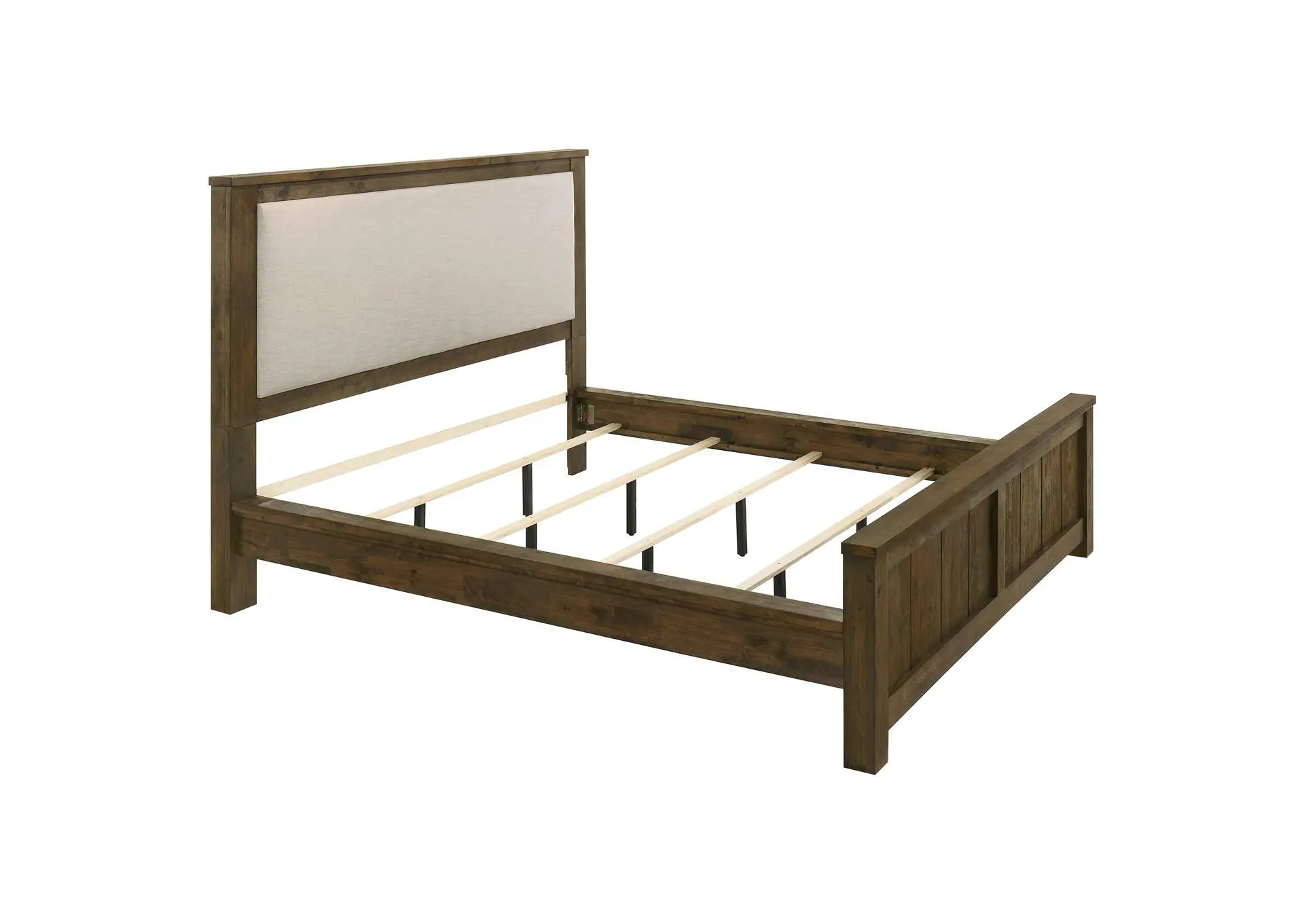 Doherty California King Linen Panel Bed Rustic Brown