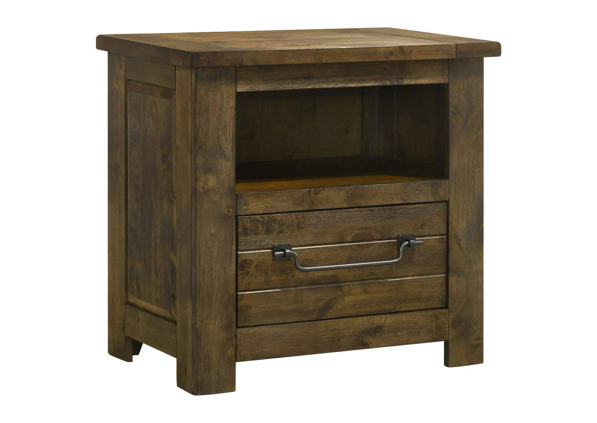 Doherty 1-drawer Nightstand Bedside Table Rustic Brown