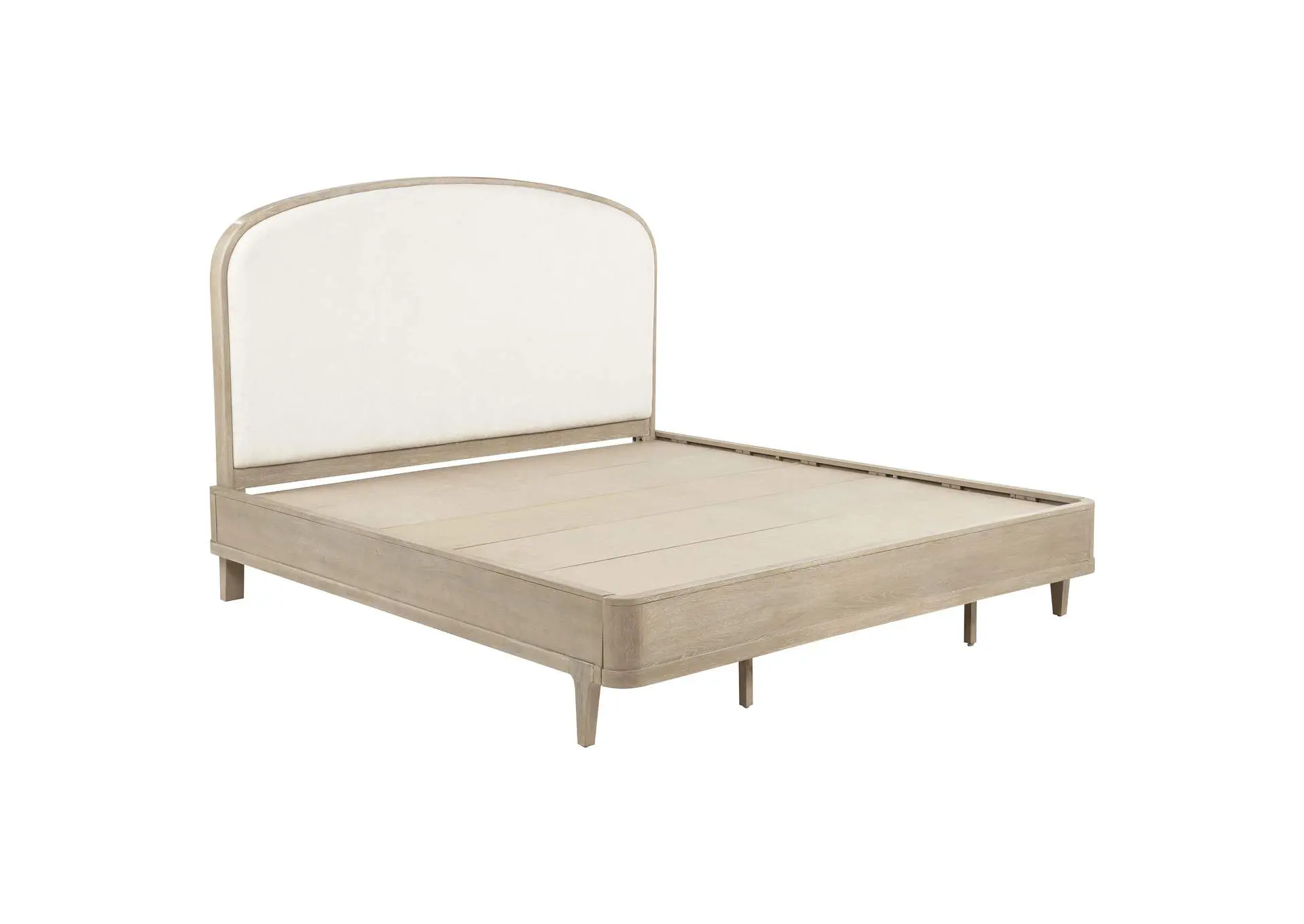 Lucaire Eastern King Upholstered Panel Bed Sandstone