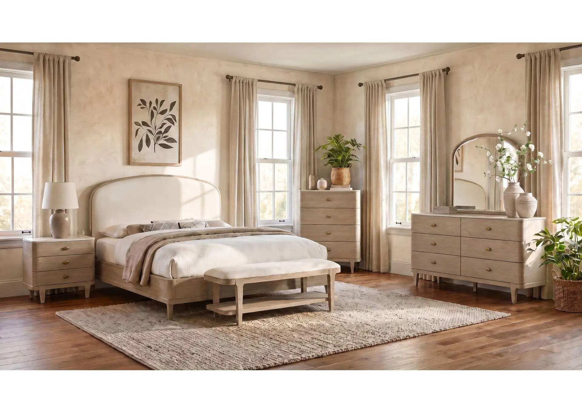 Lucaire 5-piece Queen Bedroom Set Sandstone
