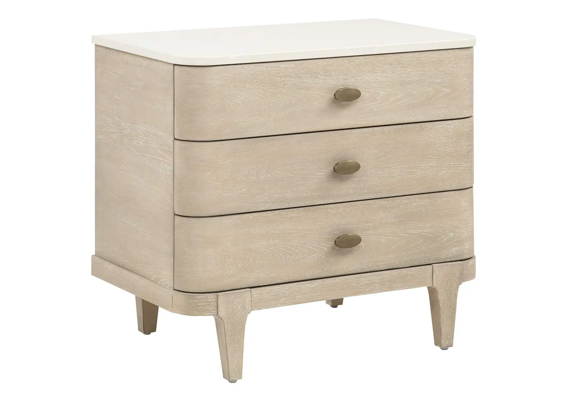Lucaire 3-drawer Nightstand Bedside Table Sandstone
