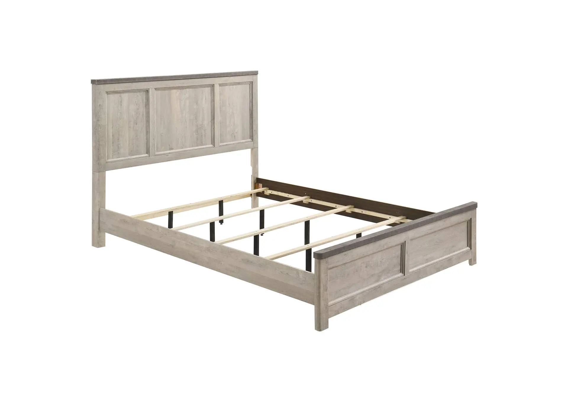 Nevado Farmhouse Eastern King Panel Bed Grey and Weathered Taupe