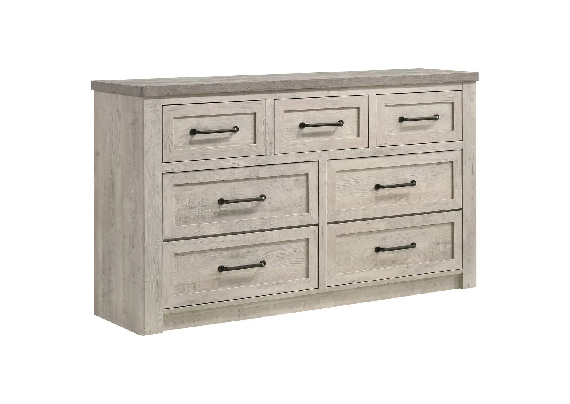 Nevado Farmhouse 7-Drawer Dresser Grey and Weathered Taupe