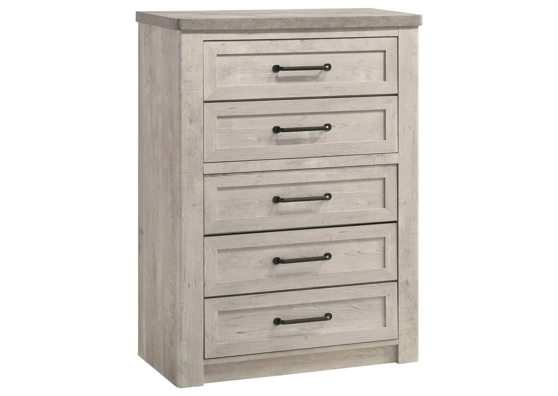 Nevado Farmhouse 5-Drawer Chest Grey and Weathered Taupe