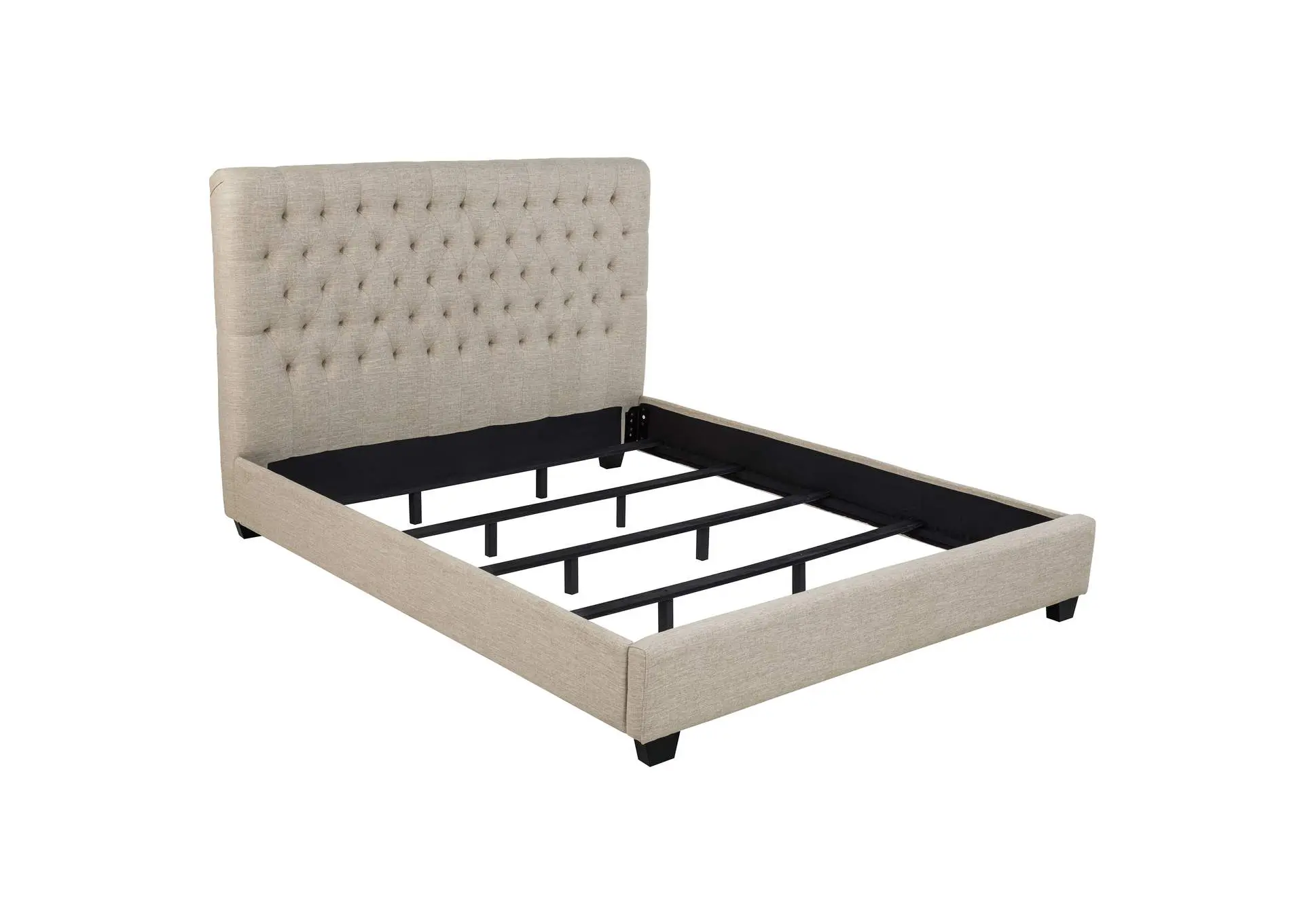 Chloe Upholstered California King Panel Bed Oatmeal